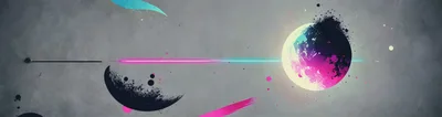 Abstract Digital Art Featuring Planets And Neon Light Beams