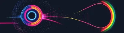 Abstract Digital Sound Wave Visualization With Glowing Particles