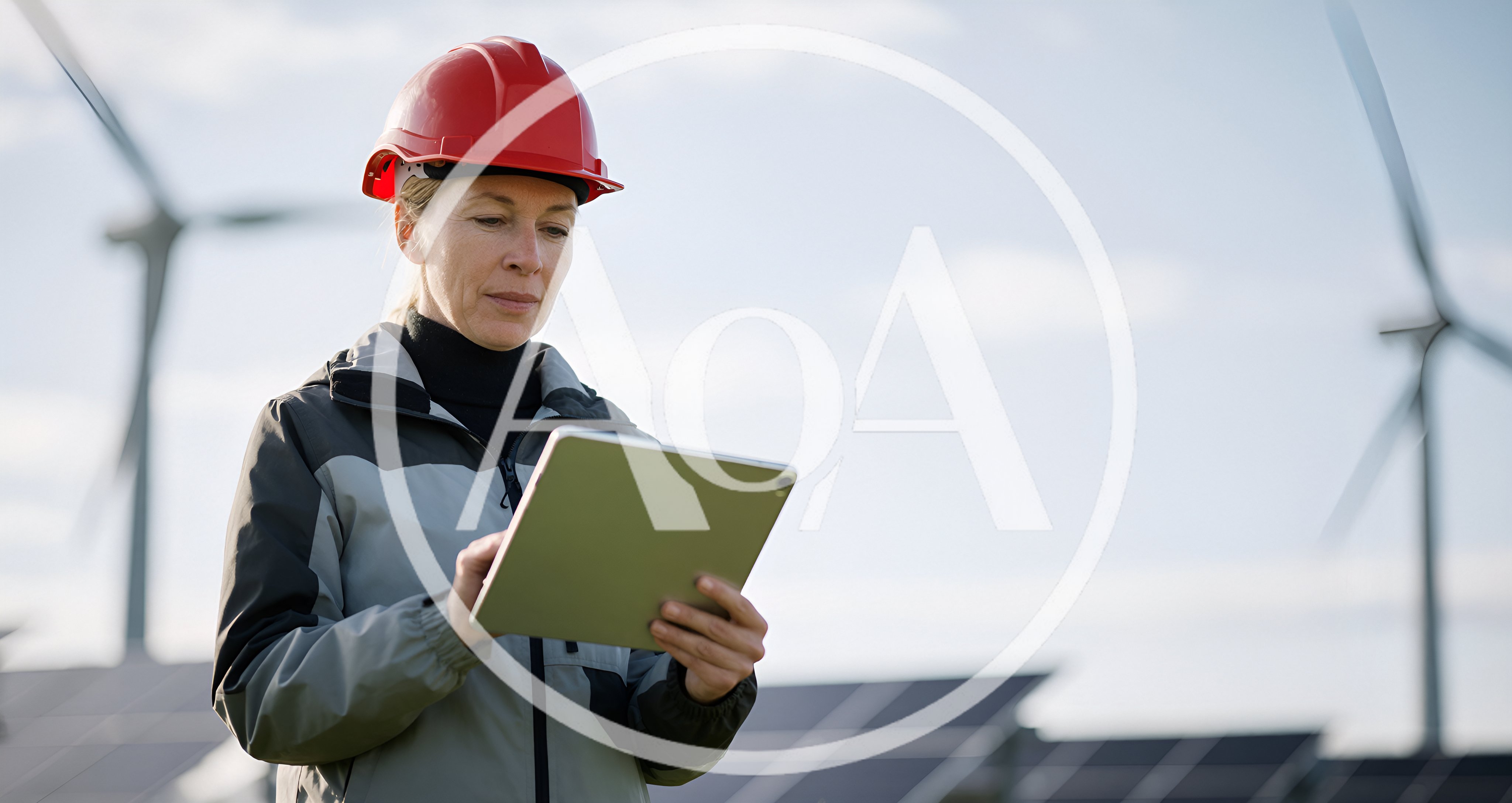 Female Engineer Using Tablet at Renewable Energy Site