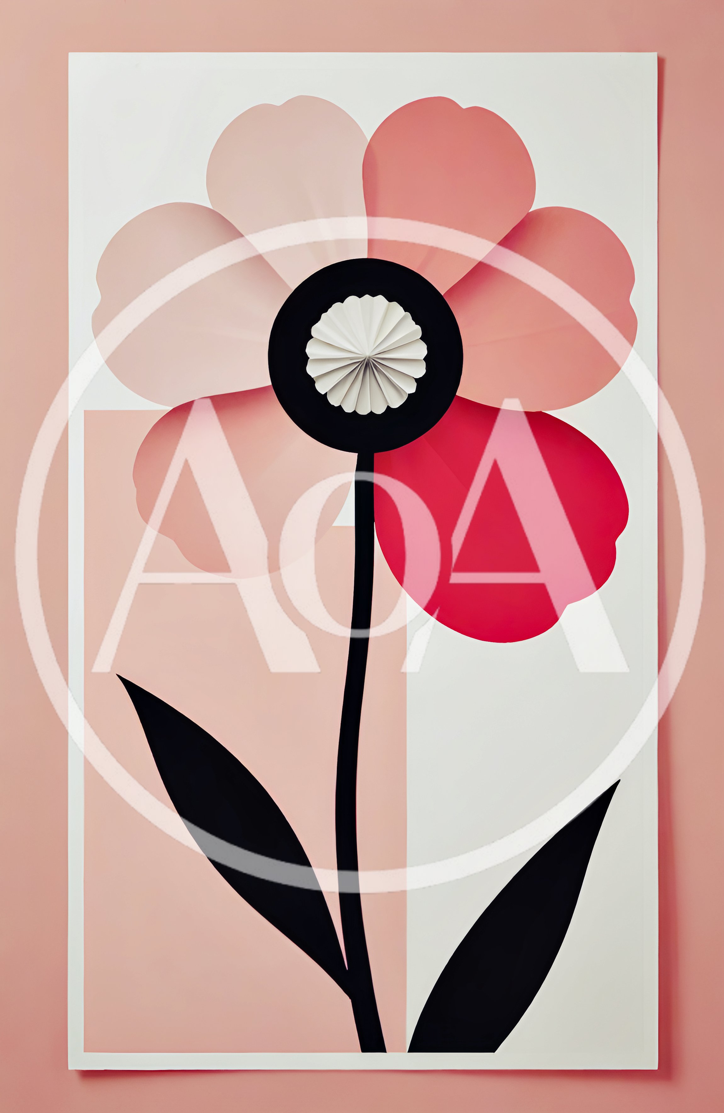 Minimalist Paper Cutout Flower Illustration