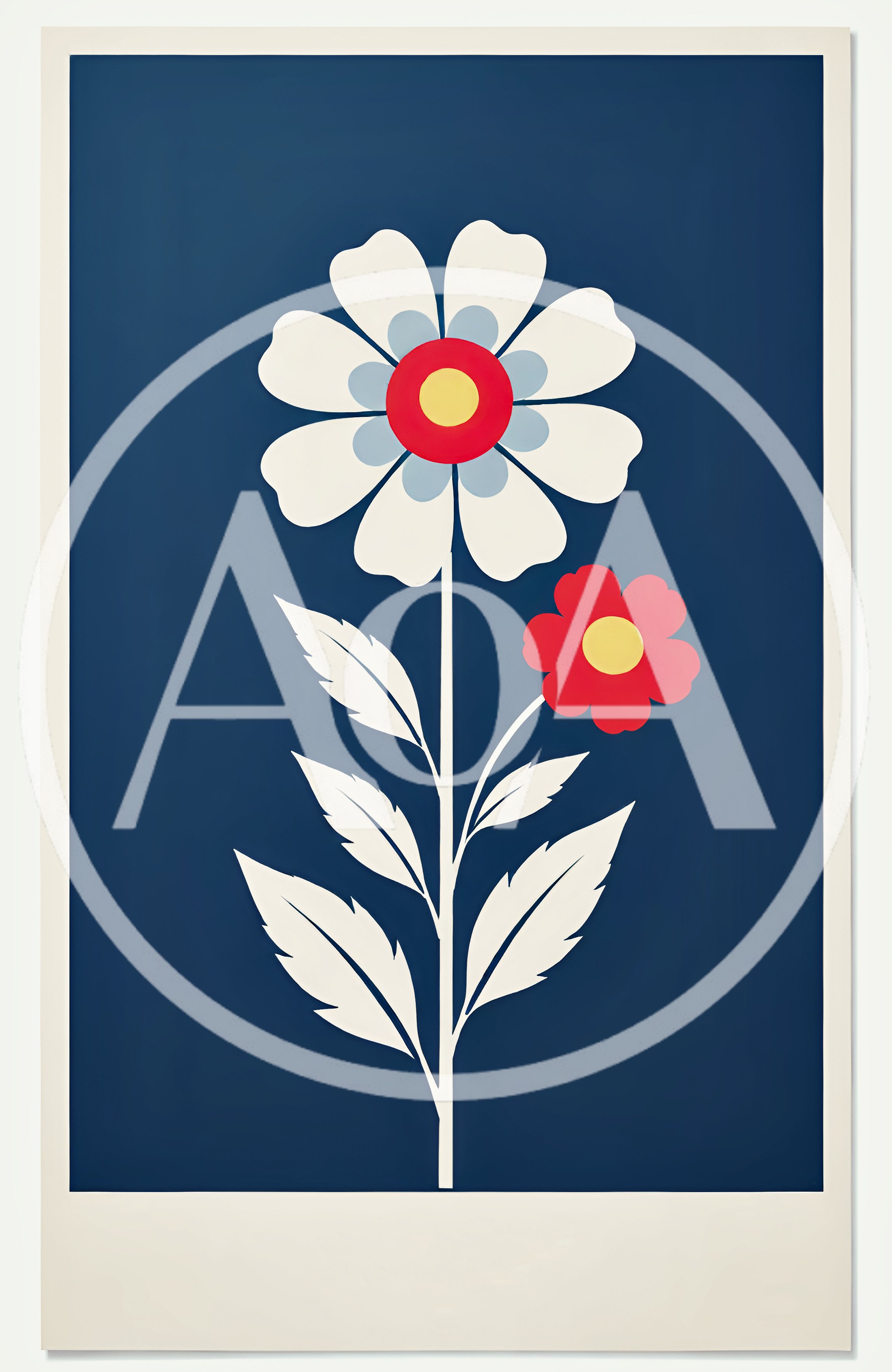 Minimalist Floral Illustration With Two Stylized Flowers
