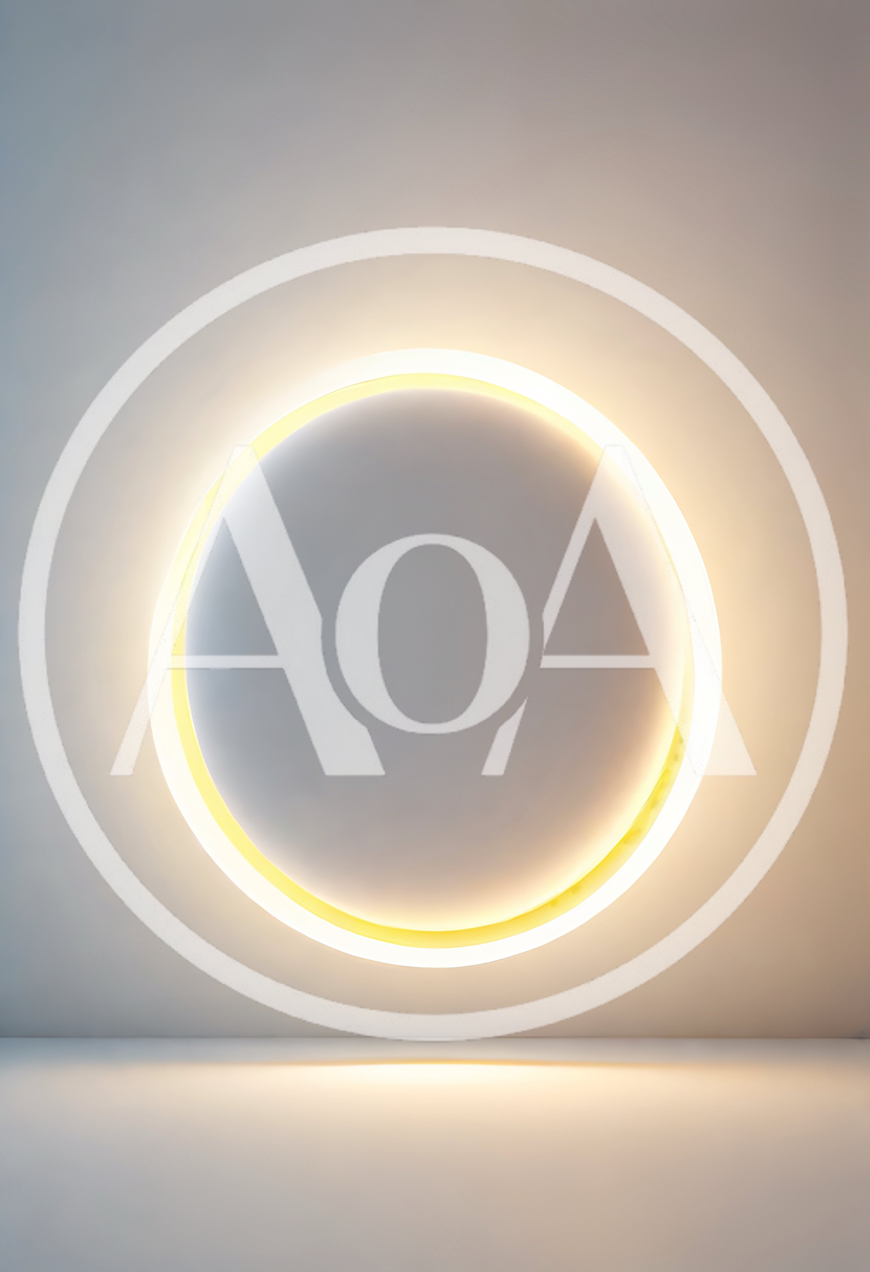 Glowing Circular Neon Light On Minimalist Wall