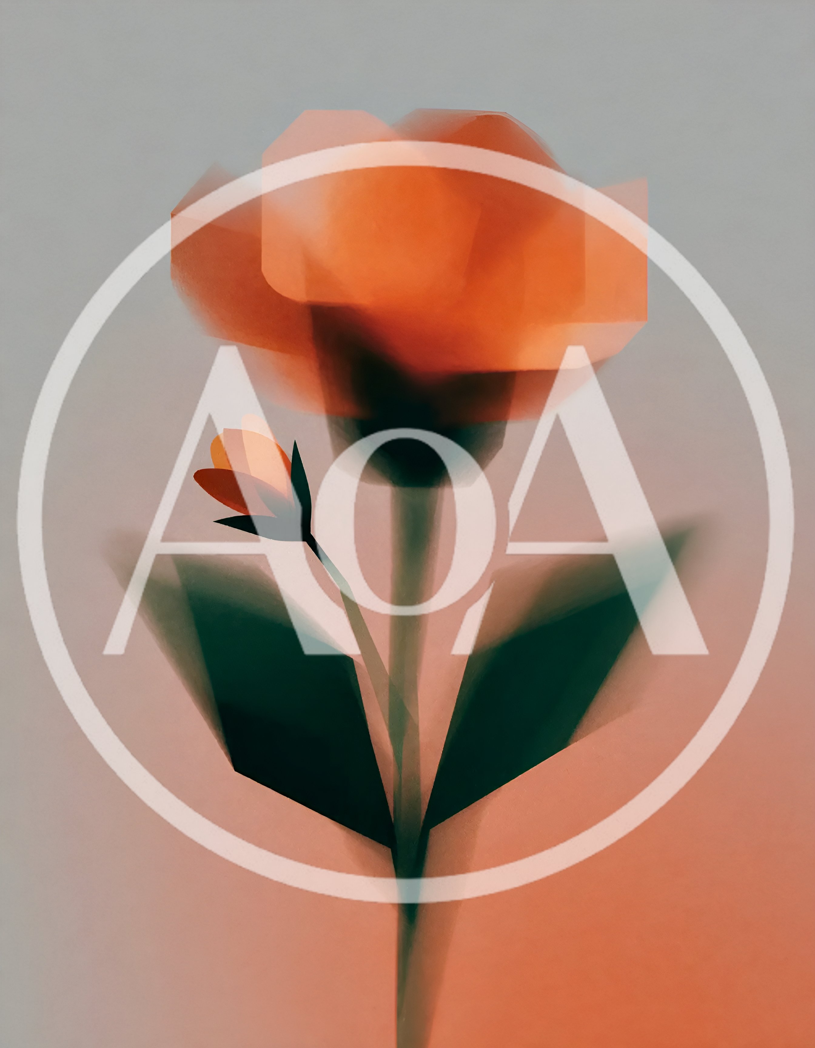 Abstract Digital Illustration Of A Stylized Orange Flower