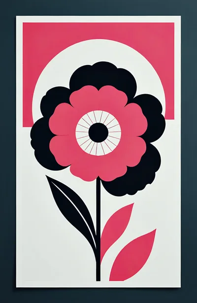 Minimalist Graphic Illustration Of A Stylized Flower