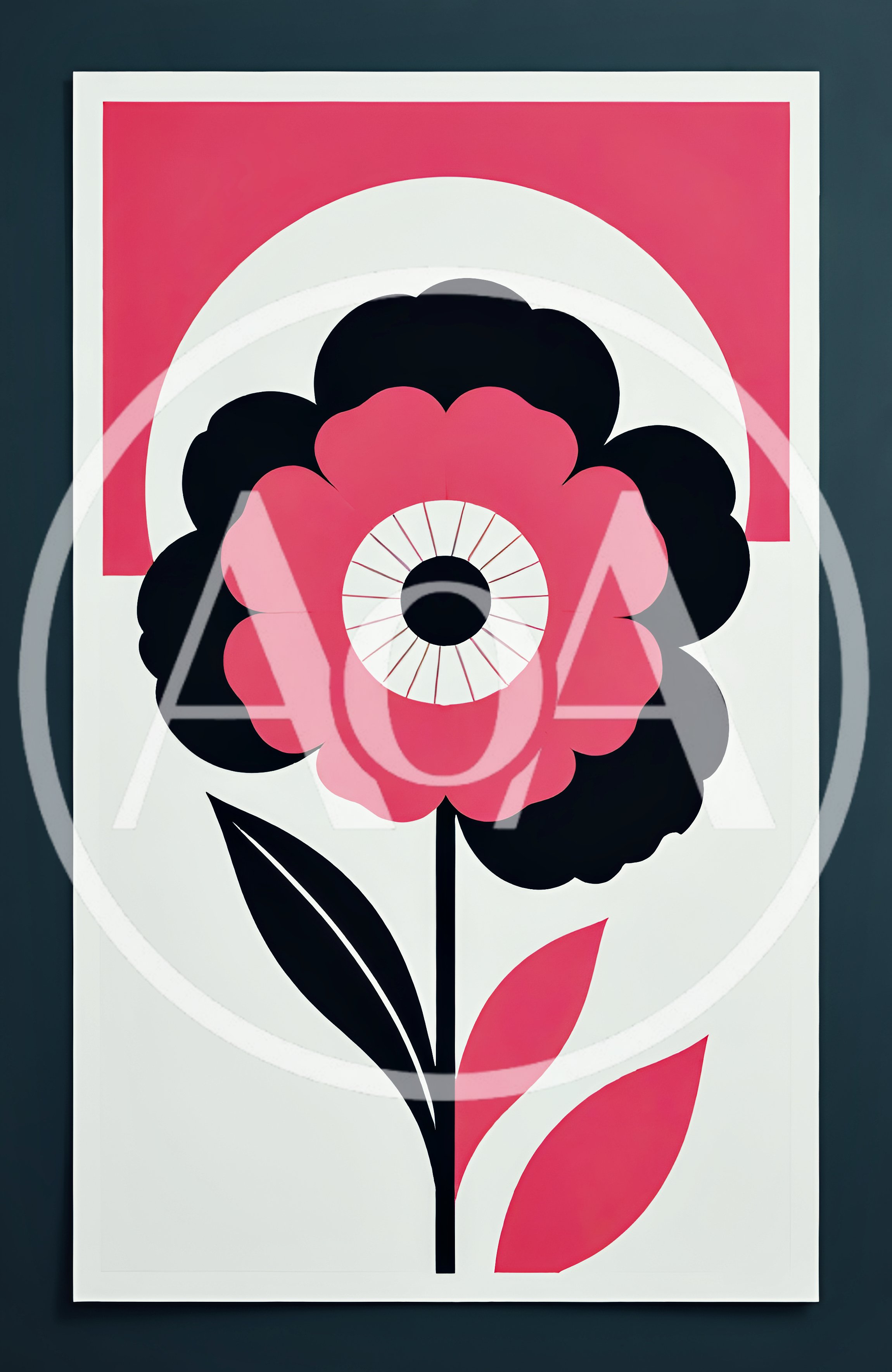 Minimalist Graphic Illustration Of A Stylized Flower