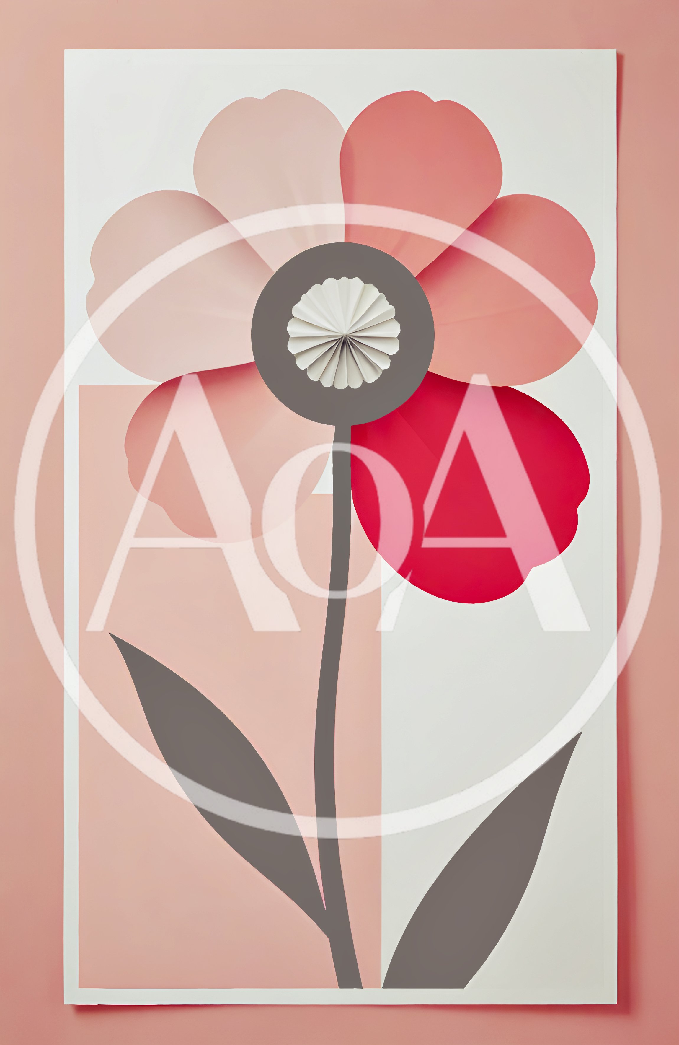 Minimalist Paper Craft Flower Illustration