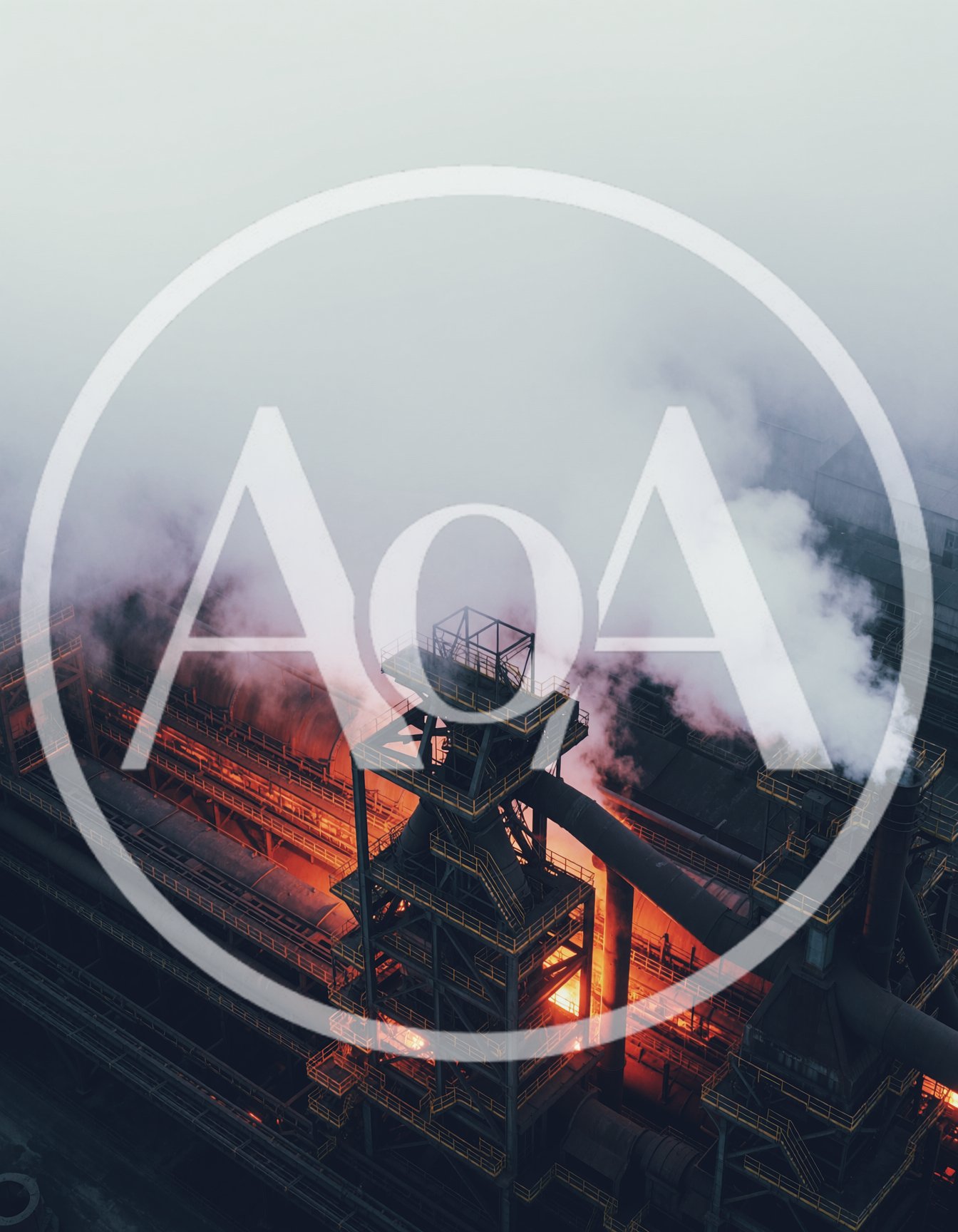 Aerial View Of Industrial Steel Plant With Smoke
