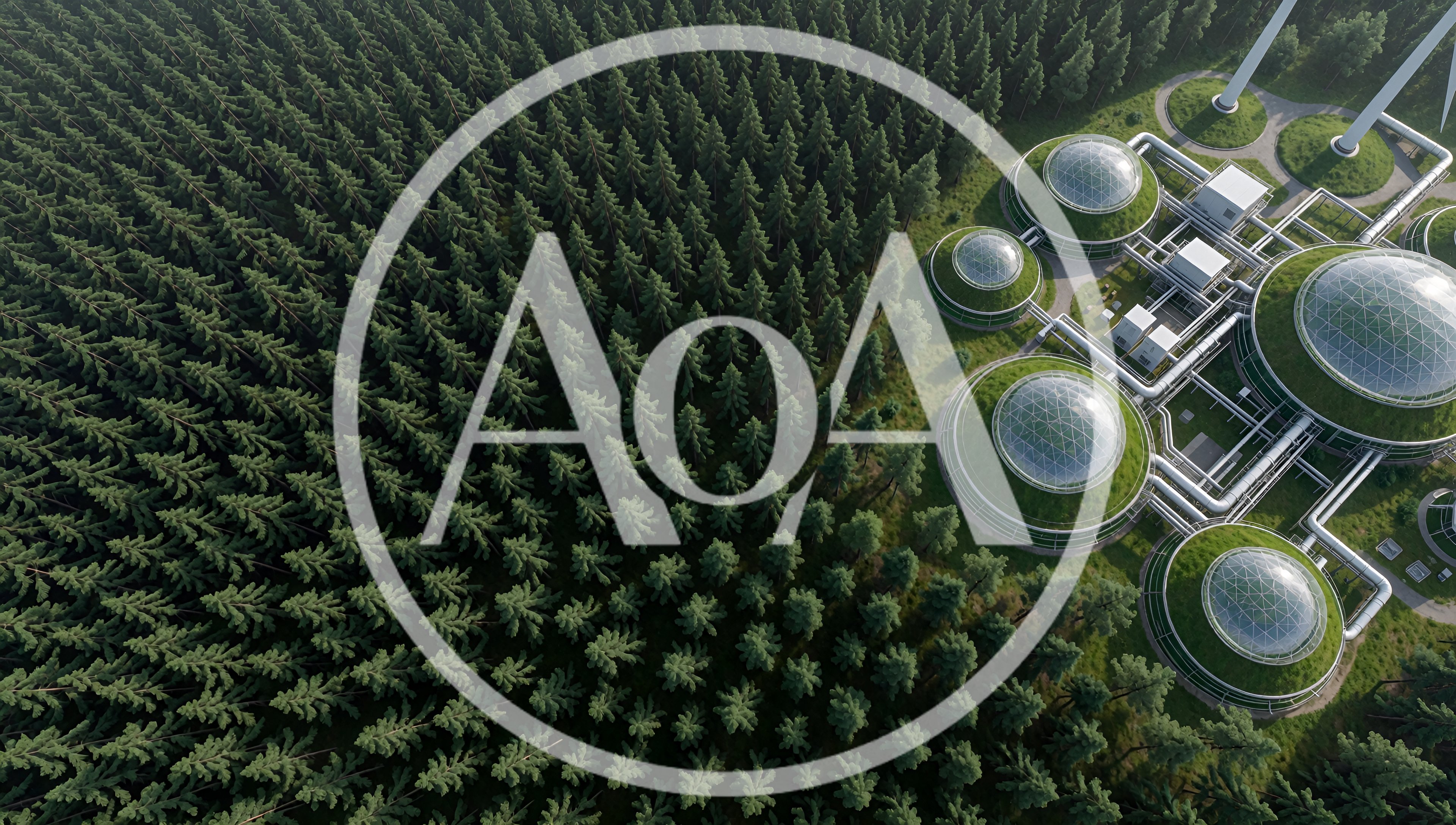 Aerial View Of Futuristic Eco Friendly Industrial Facility