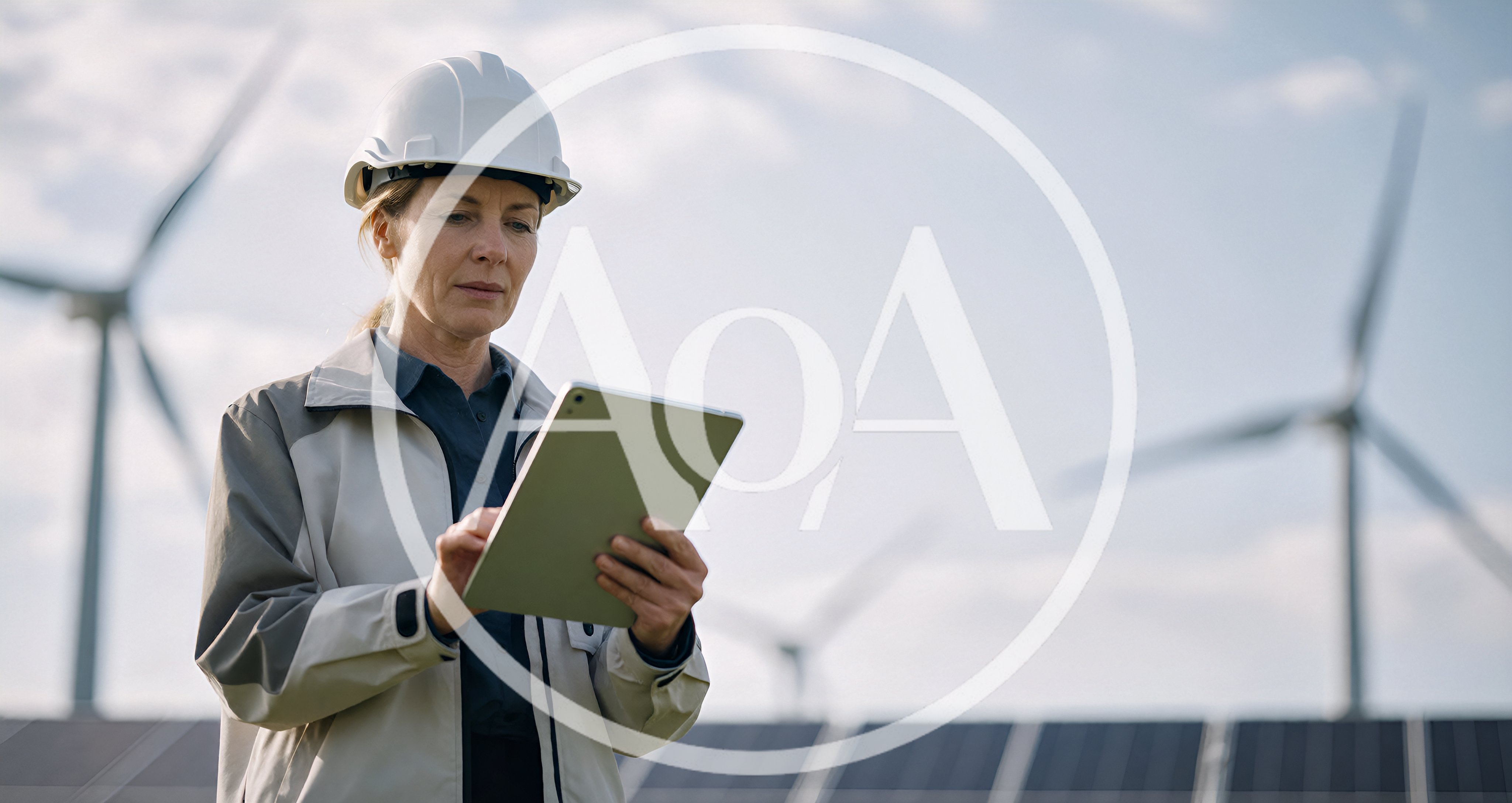 Female Engineer Using Tablet at Renewable Energy Site