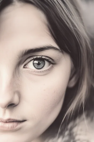 Close Up Portrait Of A Young Woman