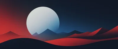 Minimalist Digital Illustration Of A Red Desert Landscape