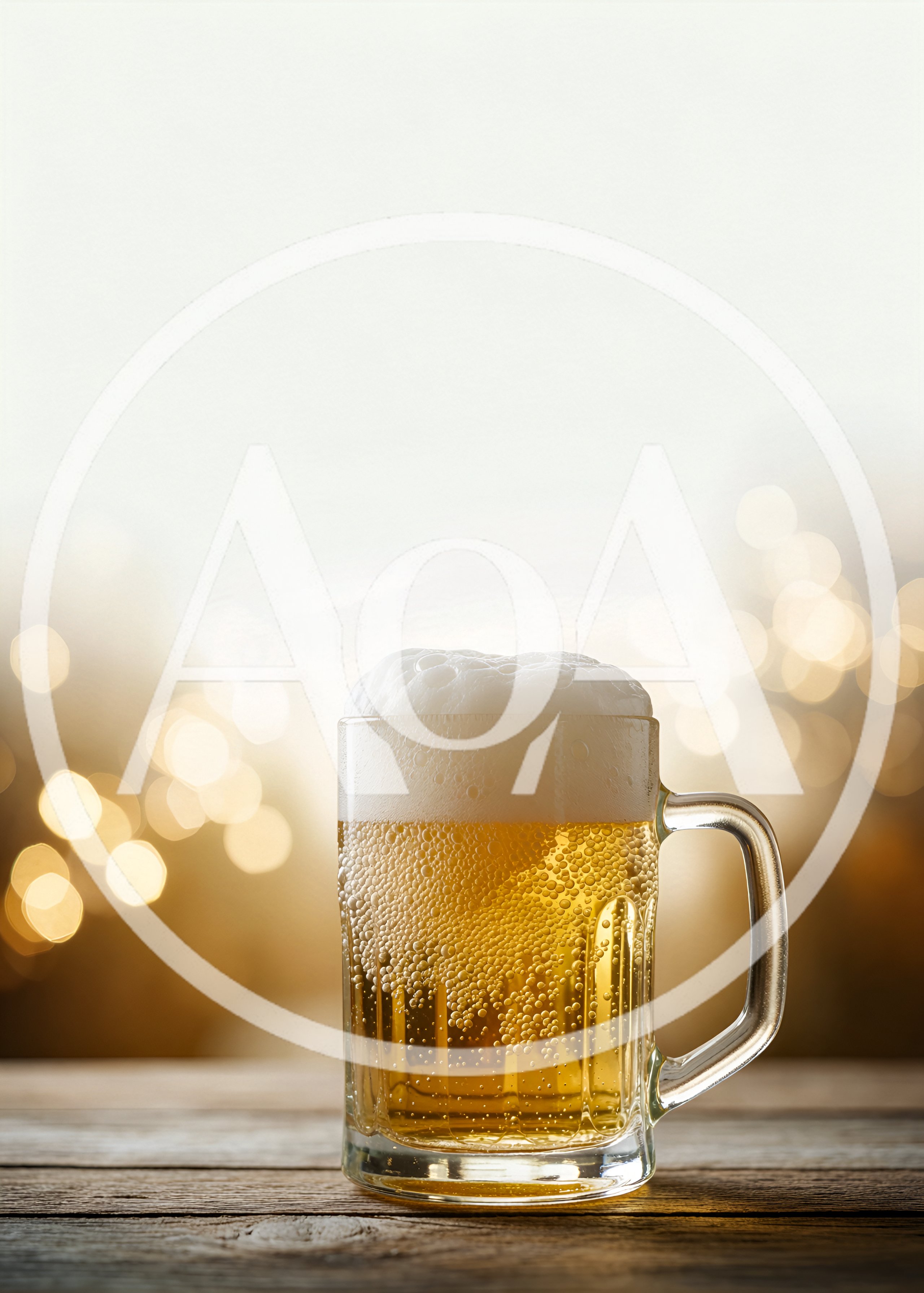 Glass Mug Of Cold Beer On Wooden Table
