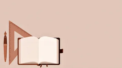 Minimalist Illustration Of A Notebook Ruler And Fountain Pen