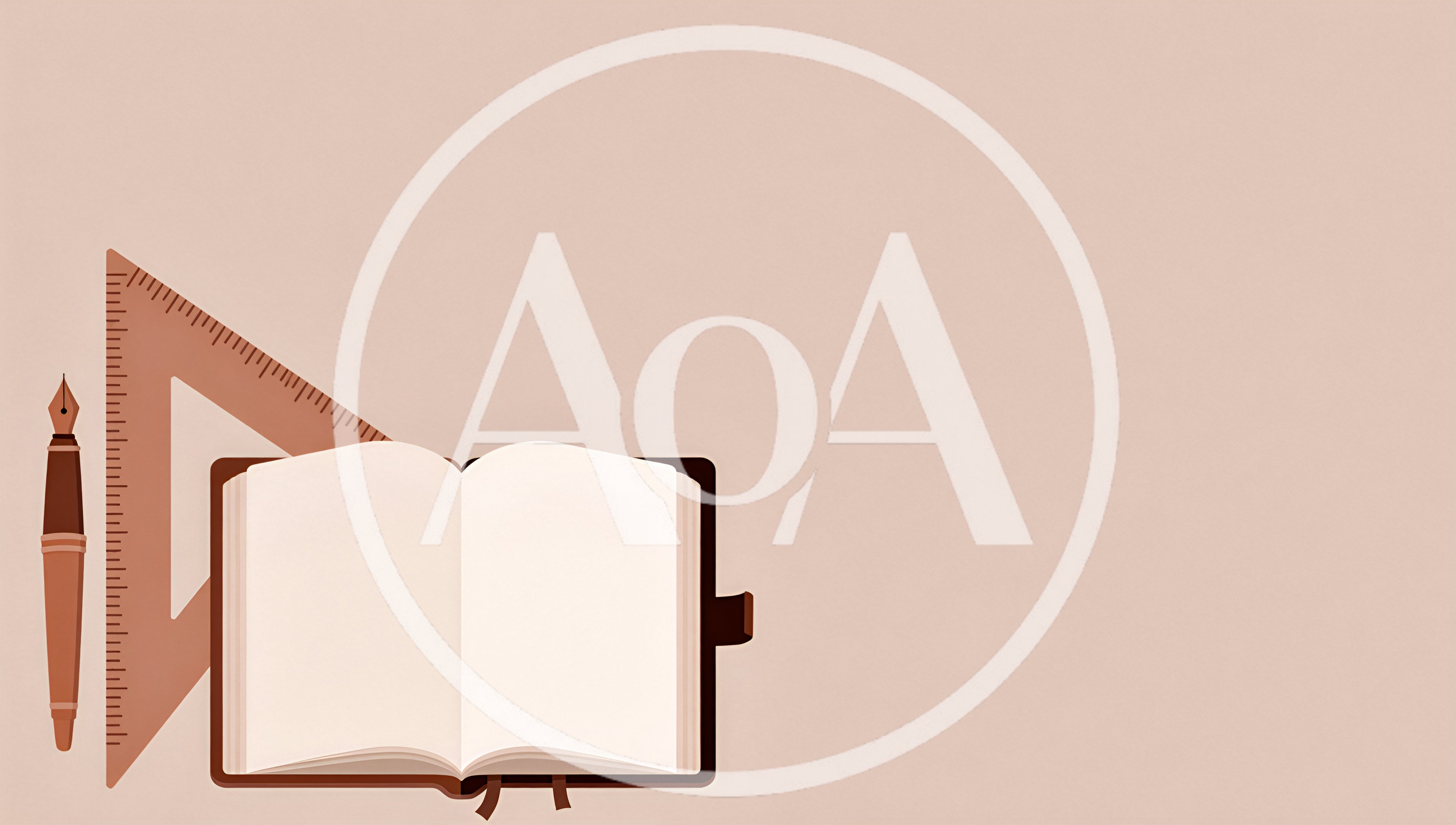 Minimalist Illustration Of A Notebook Ruler And Fountain Pen