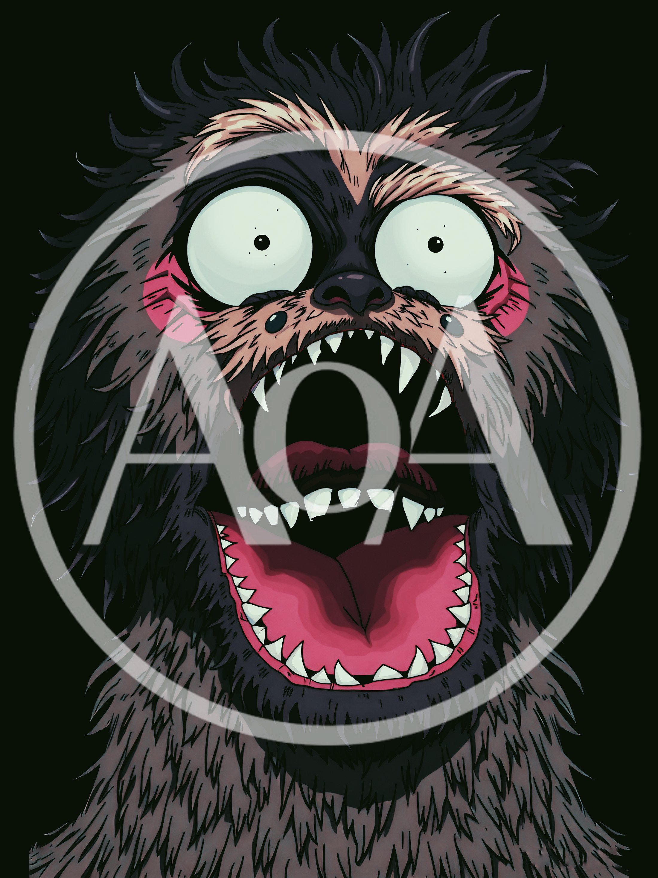 Frightened Furry Creature With Wide Eyes And Open Mouth