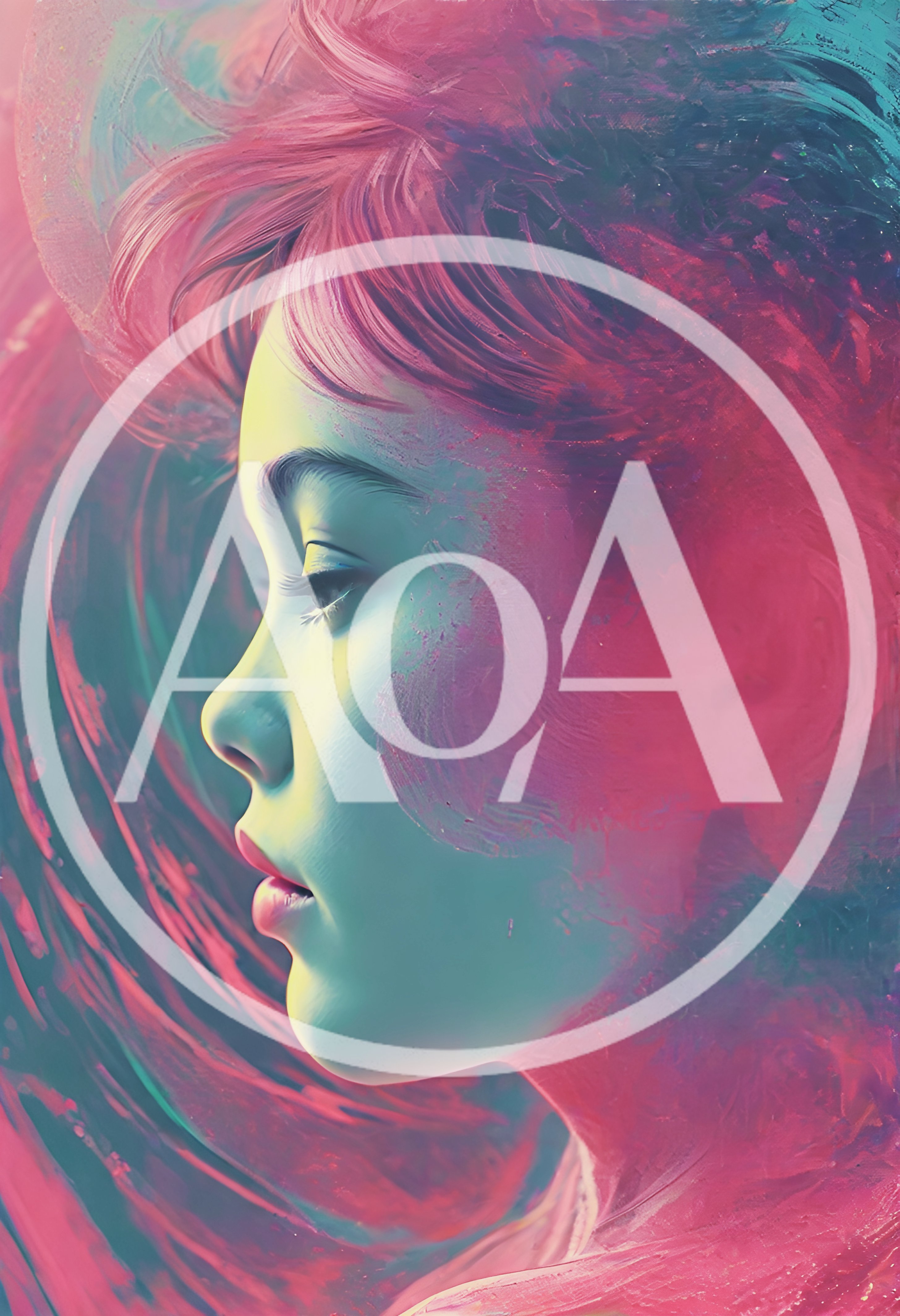 Abstract Digital Portrait Of A Young Woman Profile