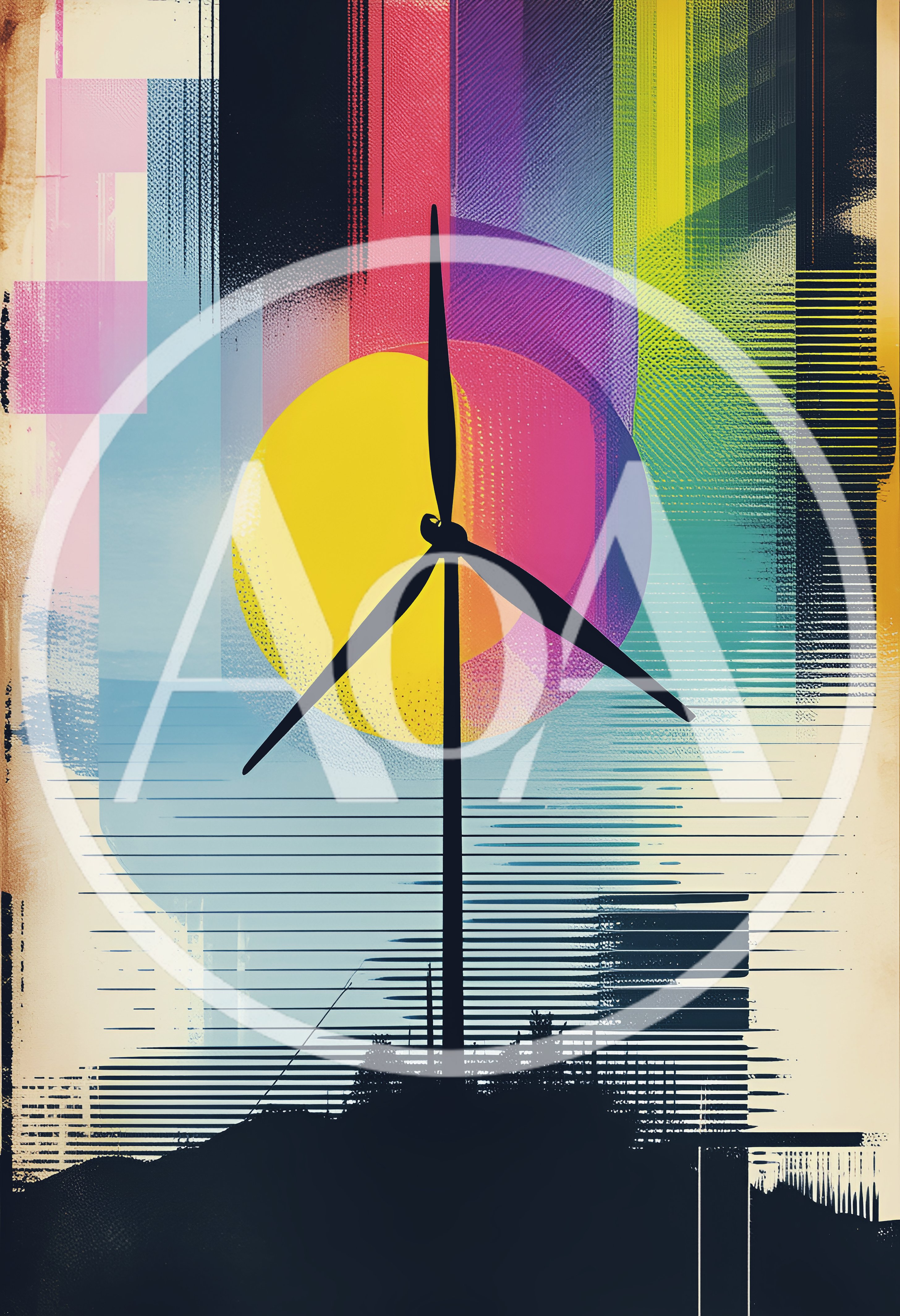 Abstract Digital Illustration Of A Wind Turbine