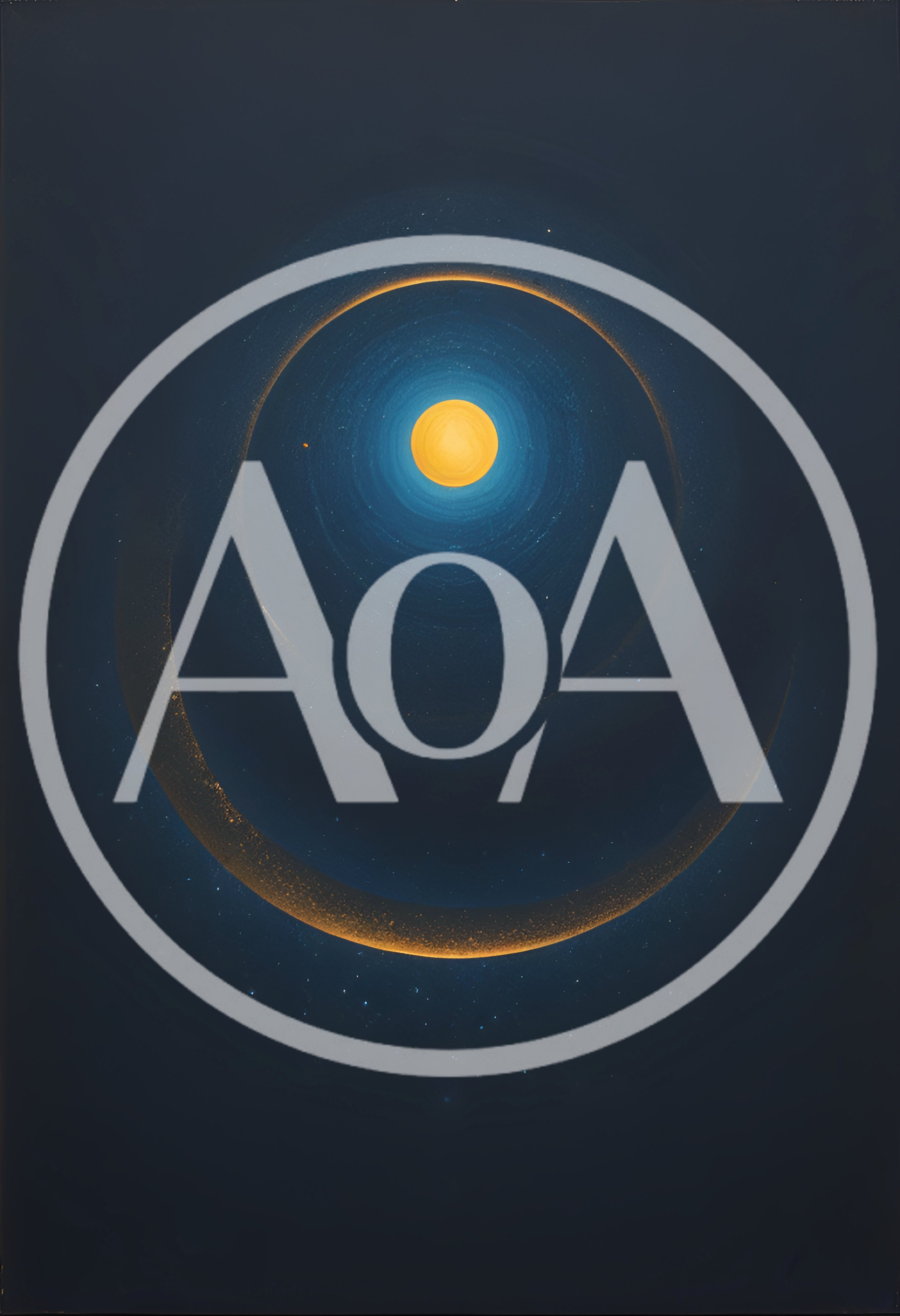 Abstract Cosmic Sun With Glowing Orbital Rings