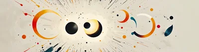 Abstract Cosmic Art With Celestial Orbs And Splatter