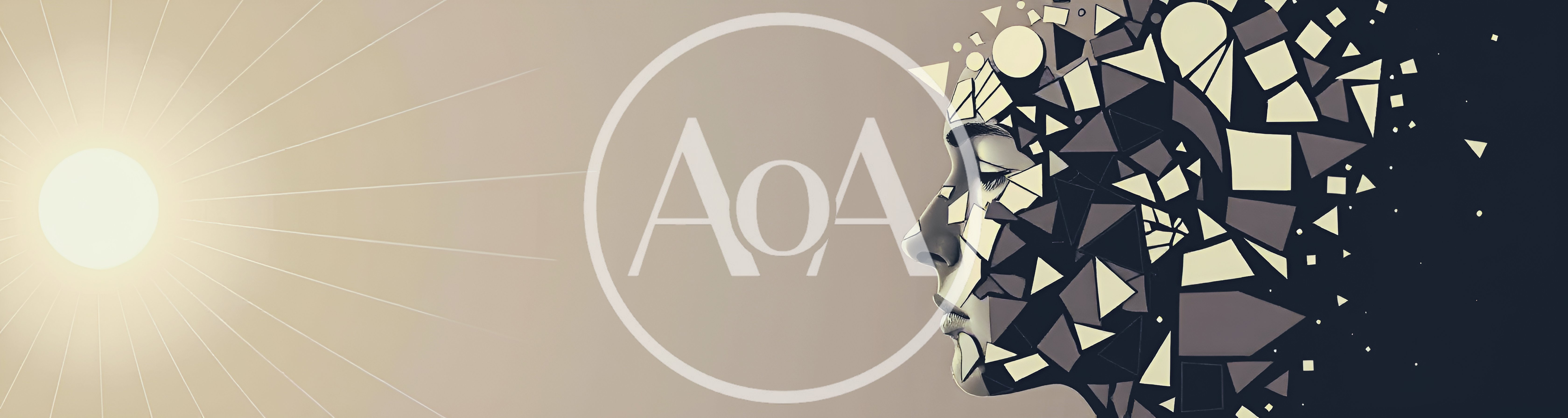 Abstract Human Profile Dissolving Into Geometric Shapes