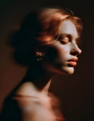 Portrait Of A Woman With Motion Blur Effect