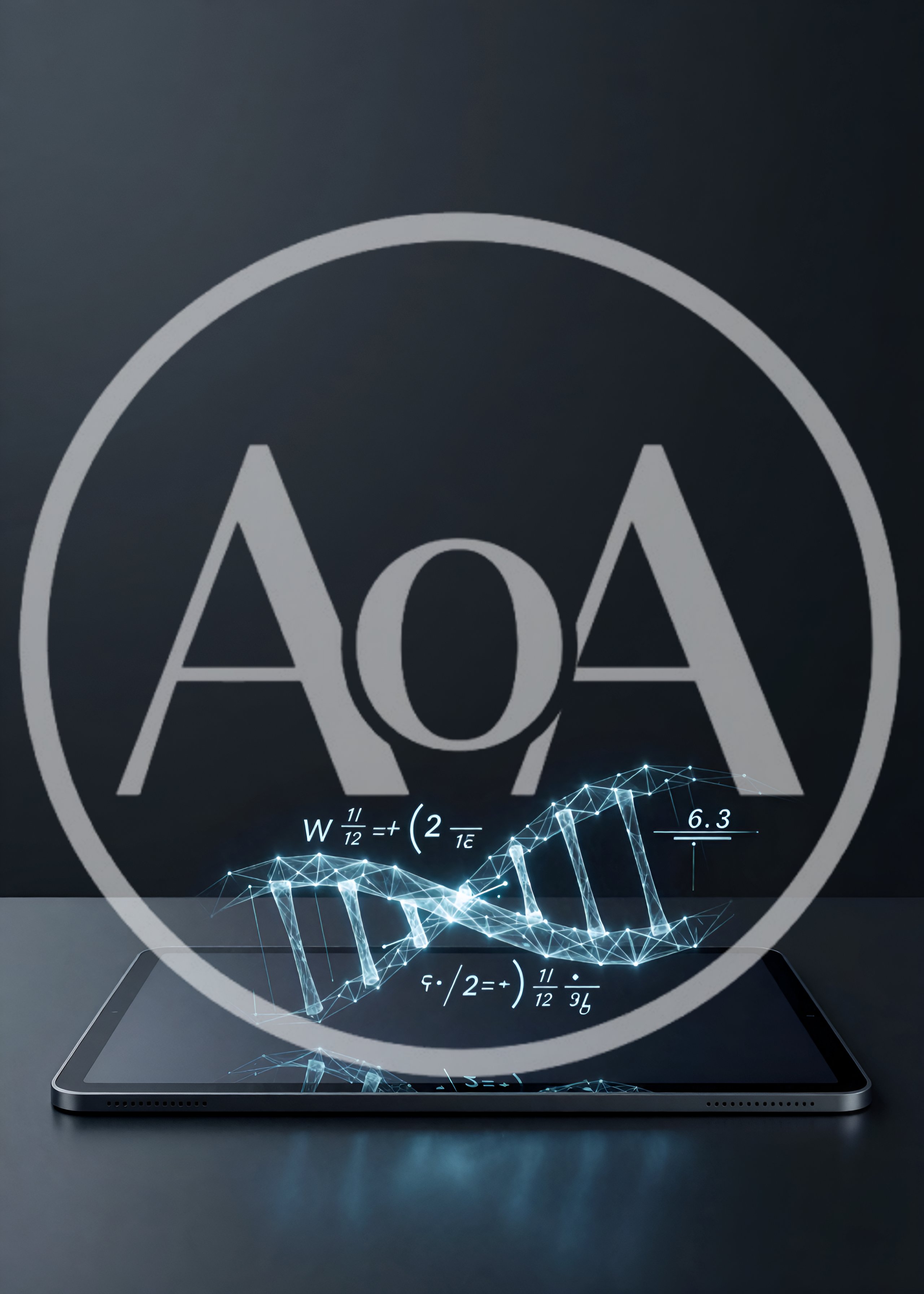 Digital DNA Helix Hologram Above Tablet Screen