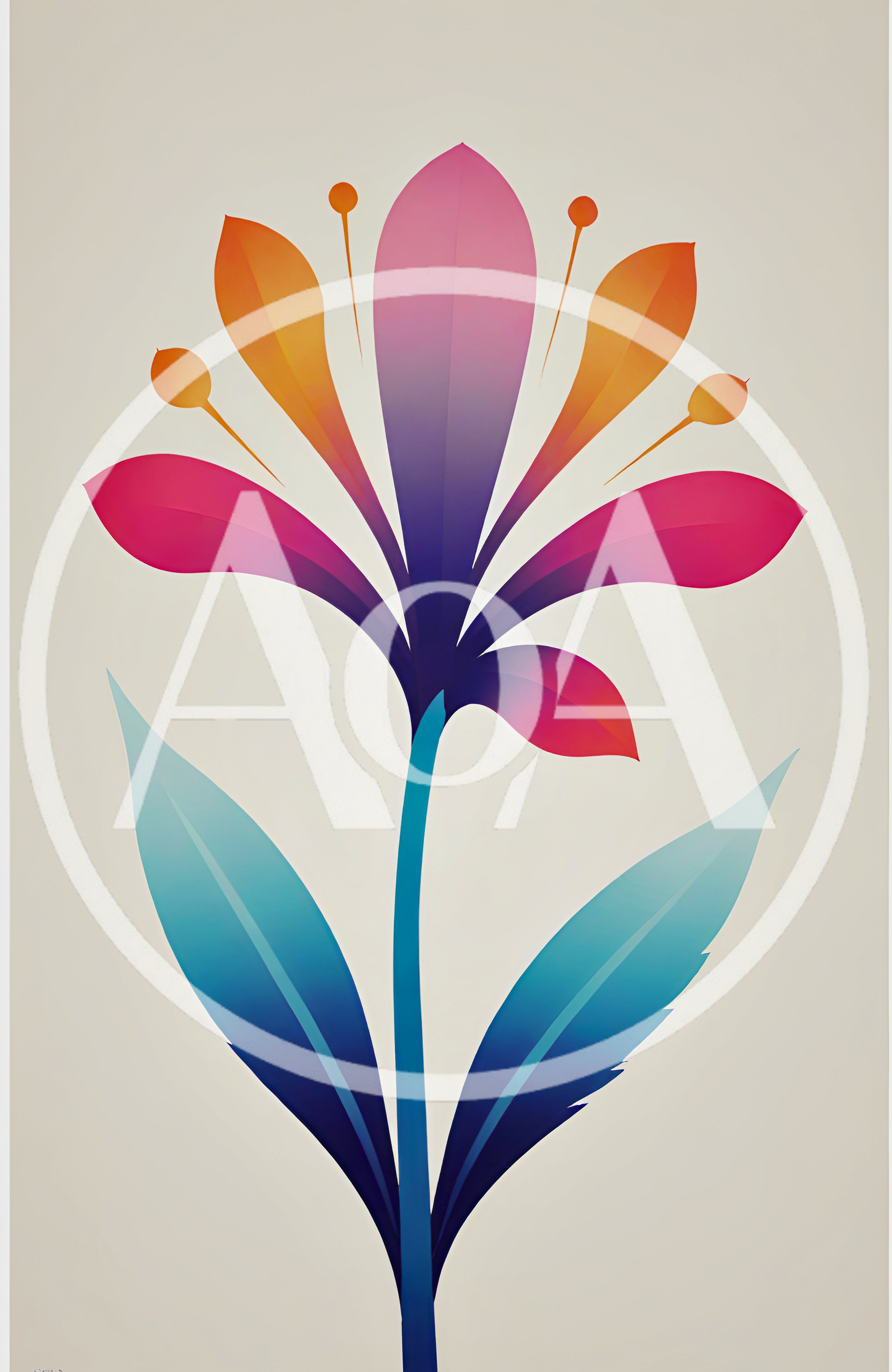 Minimalist Gradient Flower Illustration