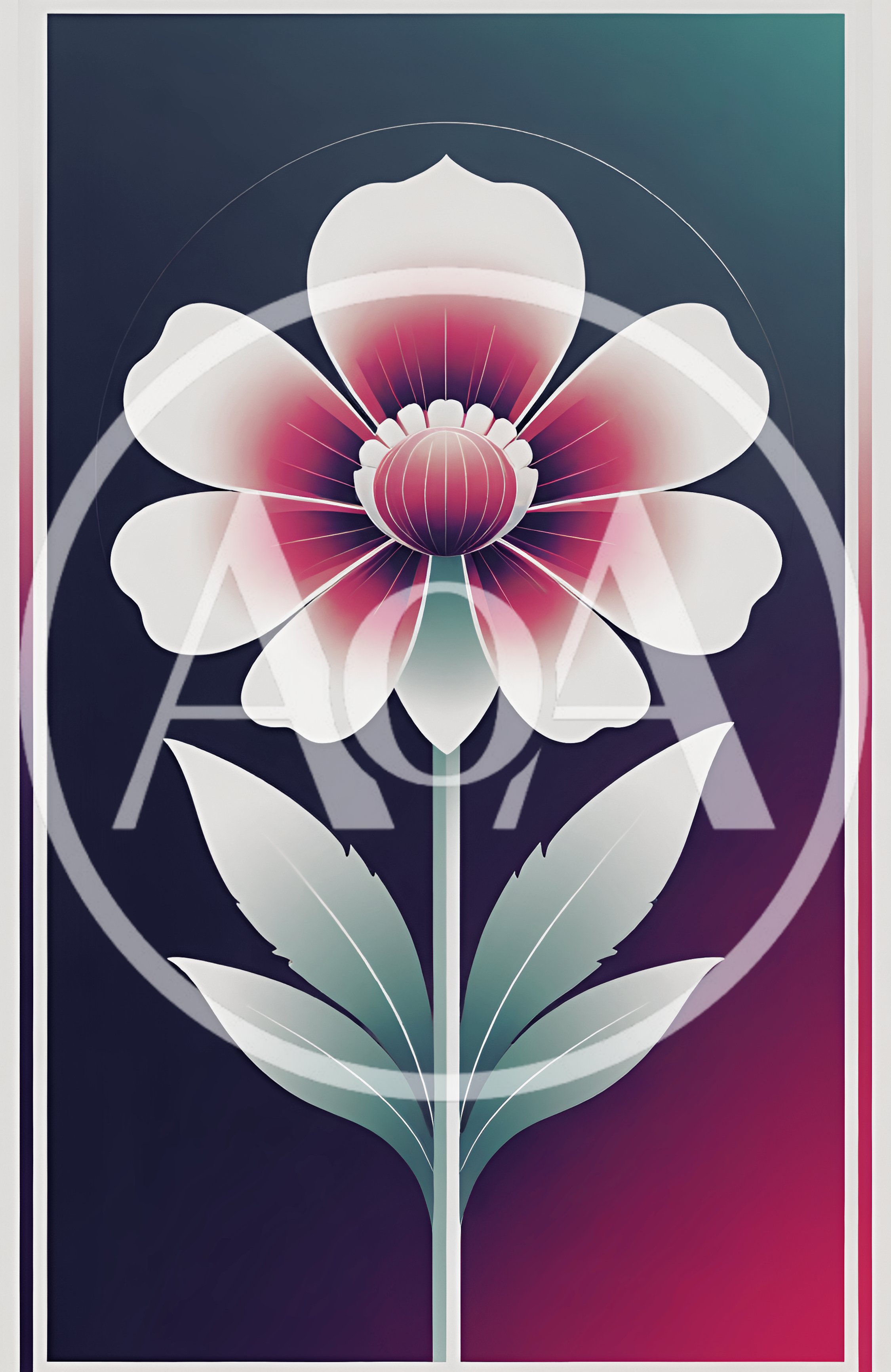 Stylized Floral Illustration With Gradient Petals