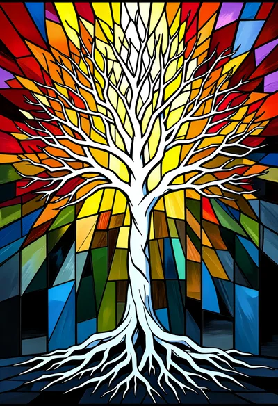 Stained Glass Tree Of Life Illustration