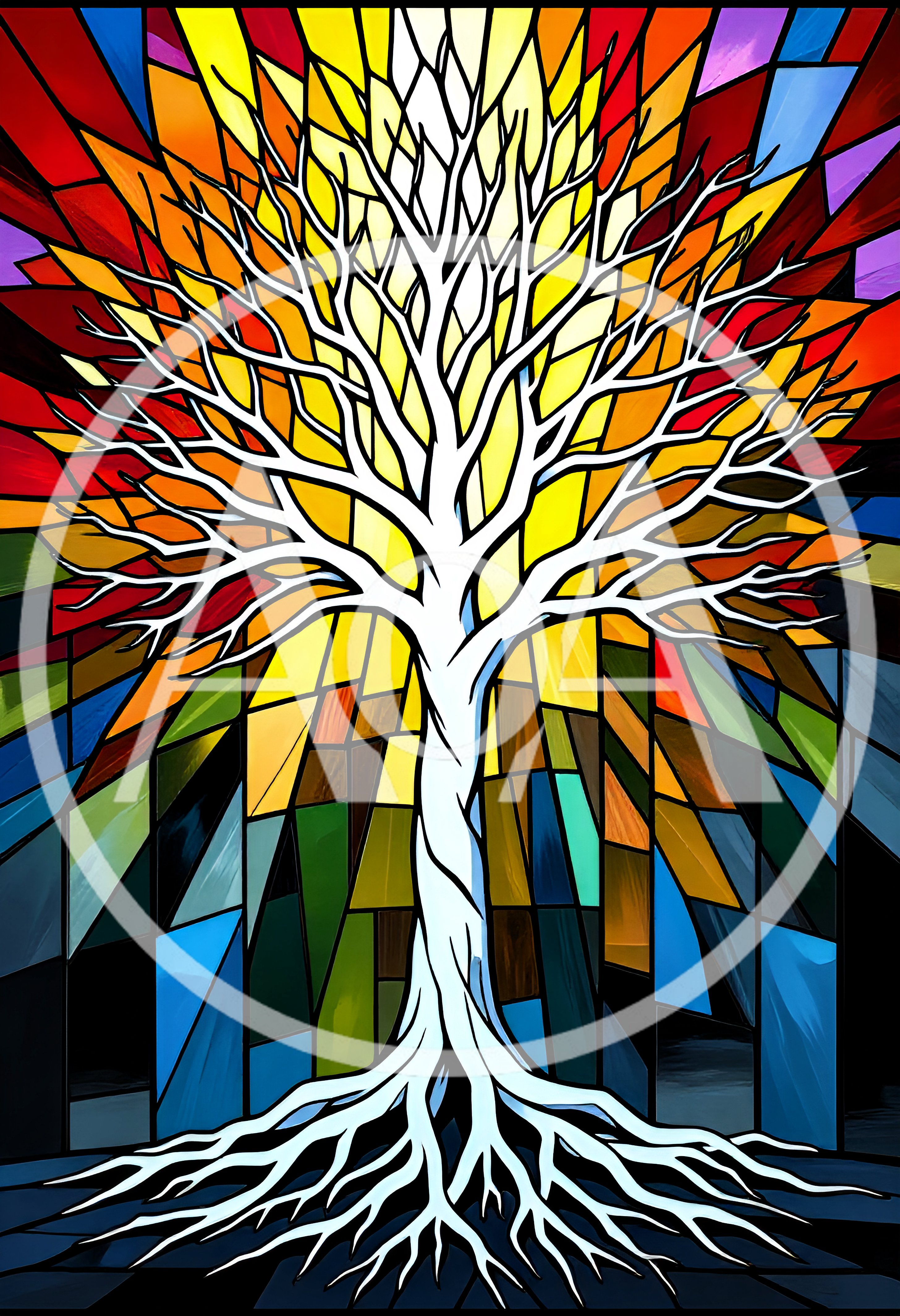 Stained Glass Tree Of Life Illustration