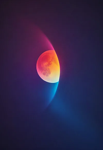 Abstract Digital Illustration Of A Glowing Crescent Moon