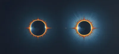 Dual Solar Eclipse Celestial Phenomenon Digital Art