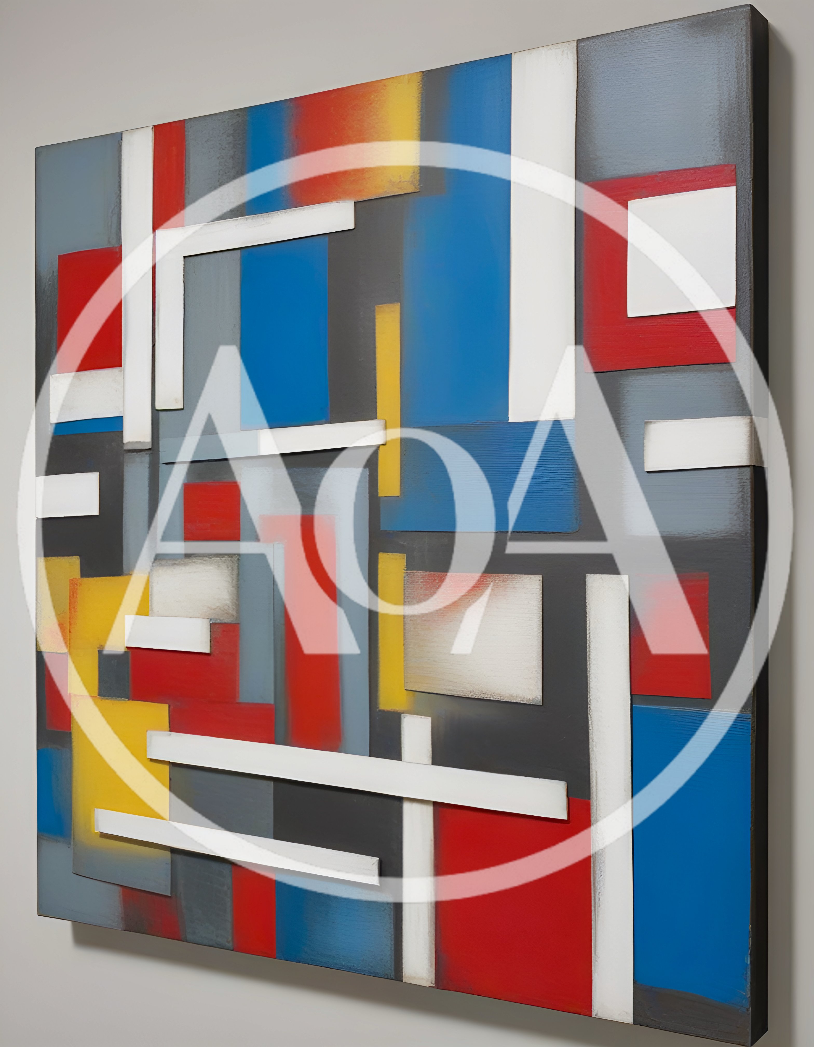 Abstract Geometric Wall Art With Raised Relief Elements