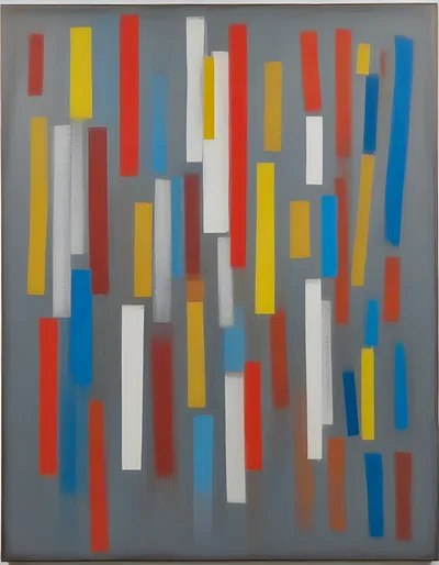 Abstract Painting With Vertical Colorful Rectangular Bars