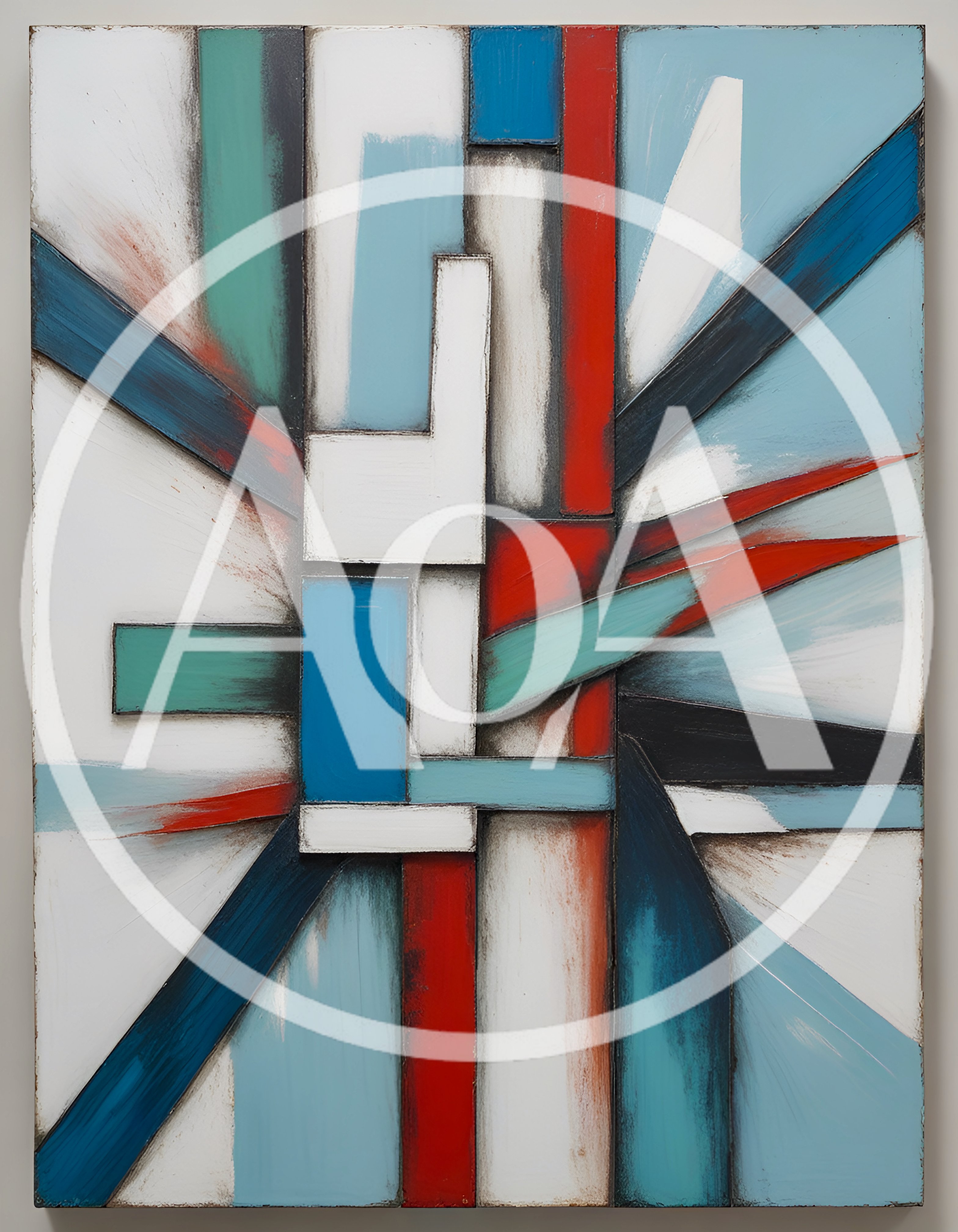 Abstract Geometric Painting With Bold Lines And Colors