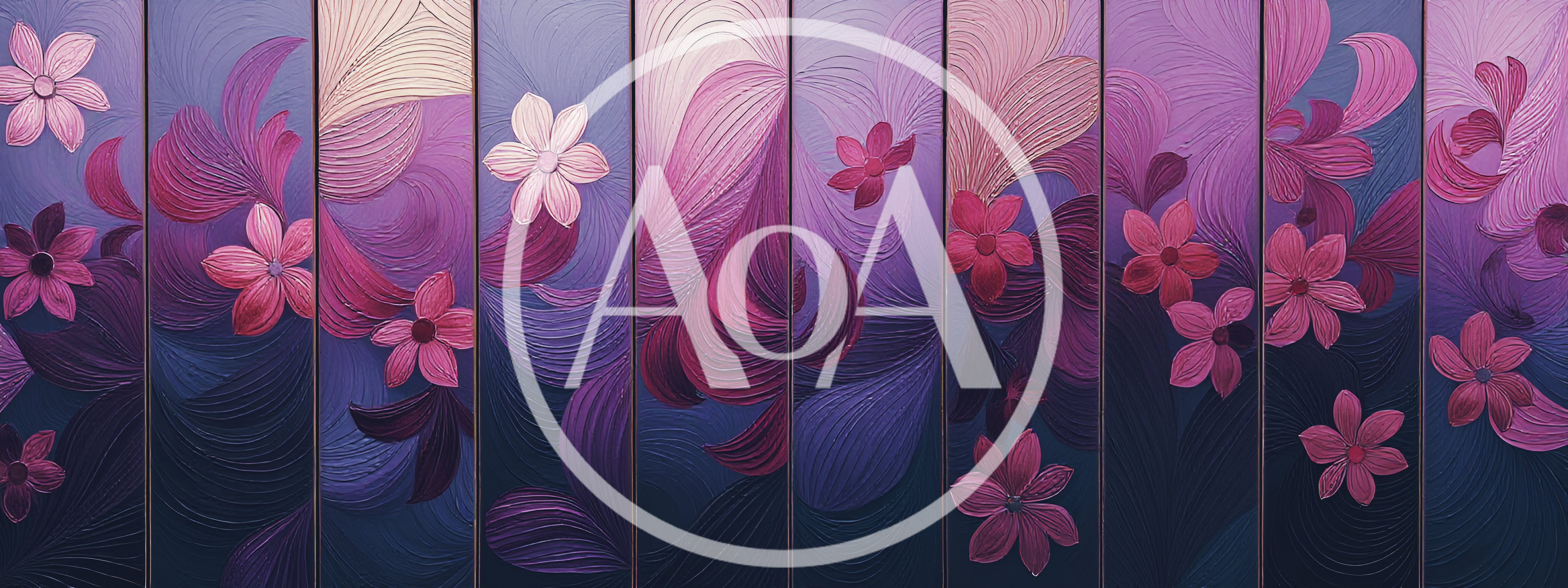 Abstract Floral Pattern With Purple And Pink Petals