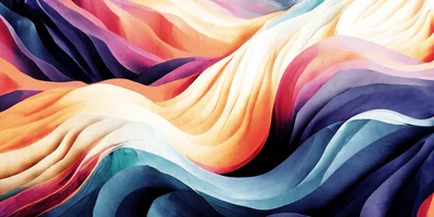 Abstract Flowing Waves Of Vibrant Colorful Fabric