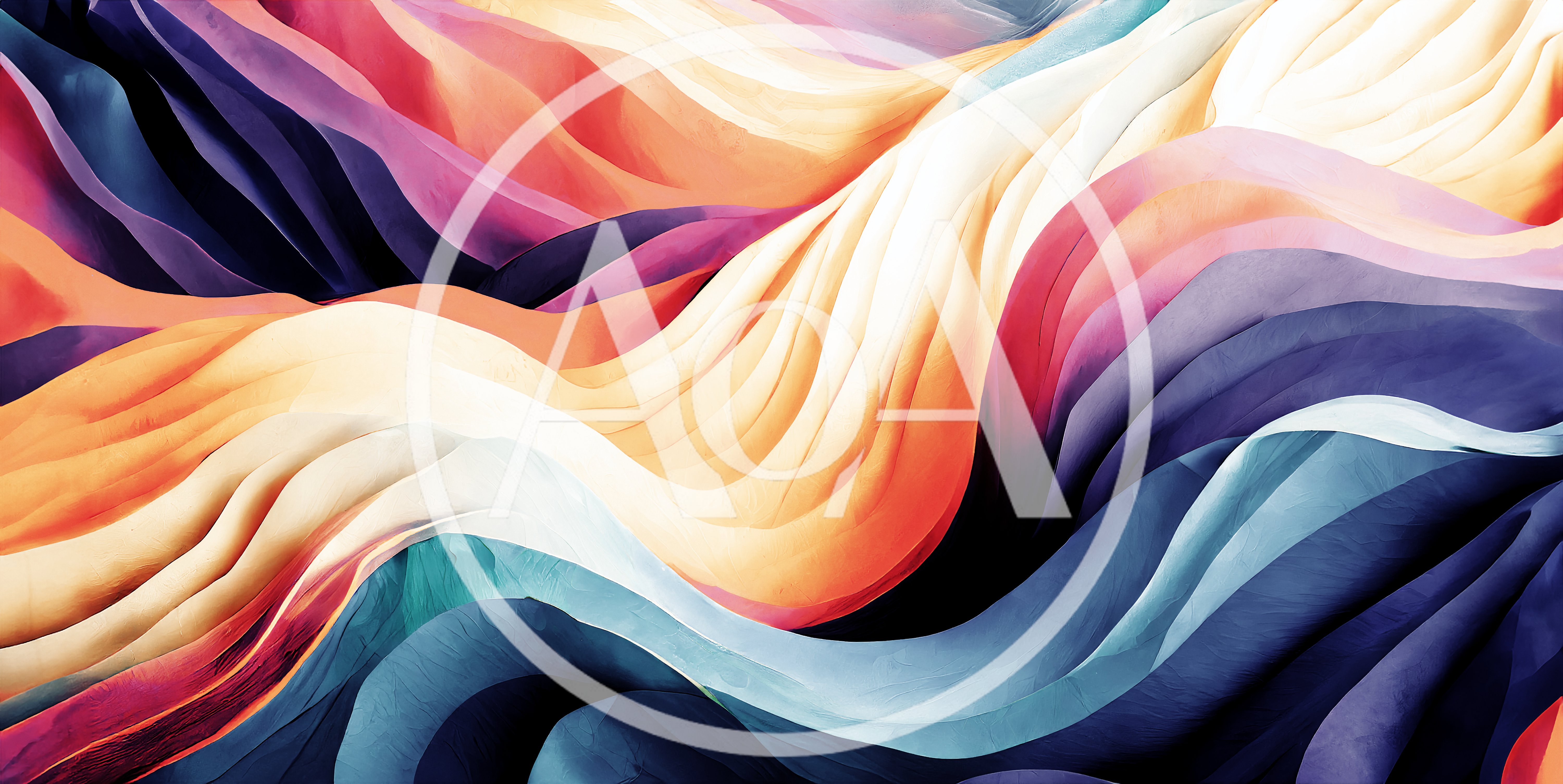 Abstract Flowing Waves Of Vibrant Colorful Fabric