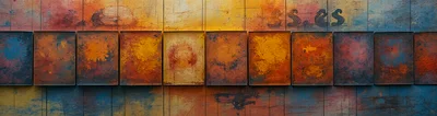 Abstract Oil Painting Series With Warm Tones