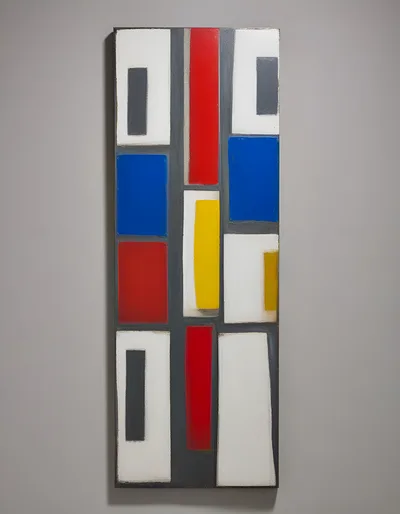 Abstract Geometric Painting With Primary Colors