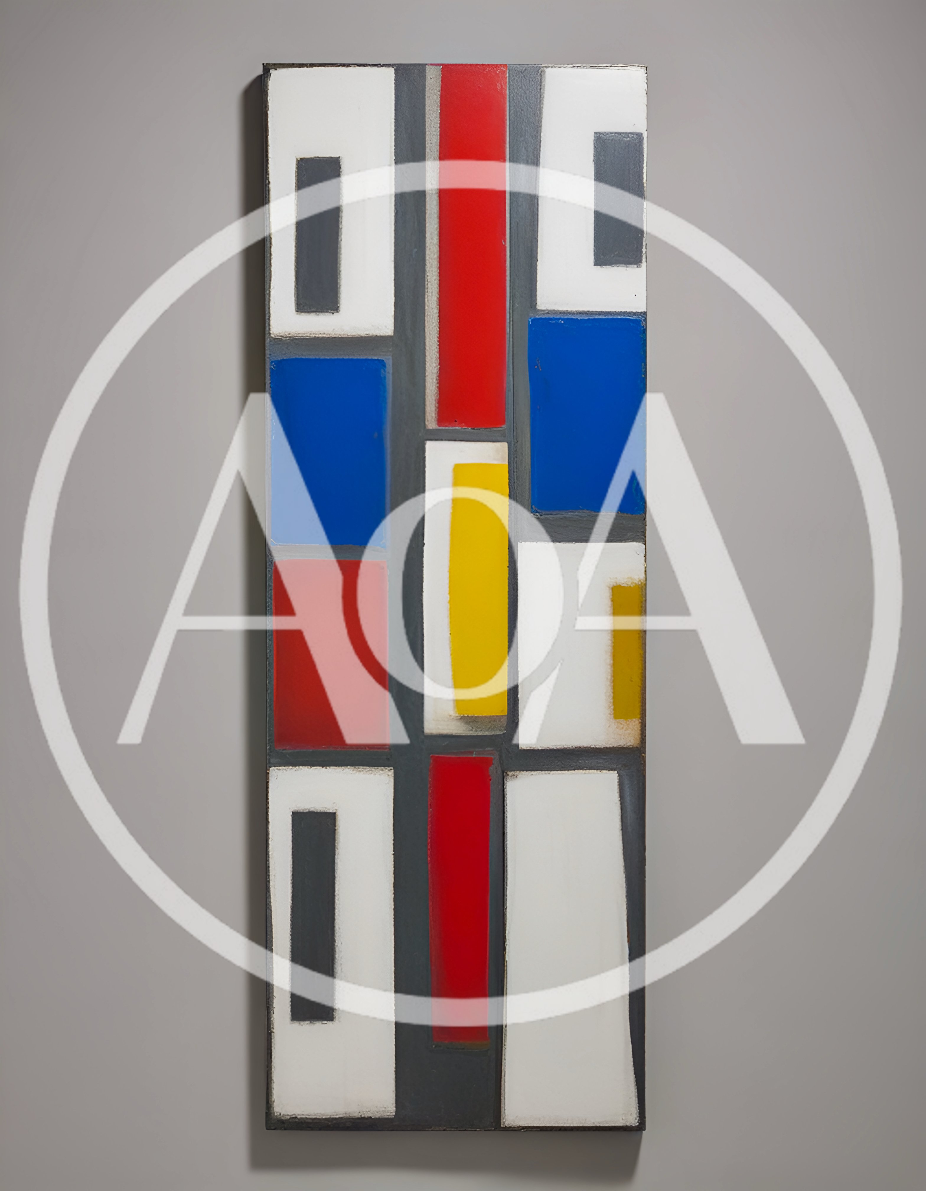 Abstract Geometric Painting With Primary Colors