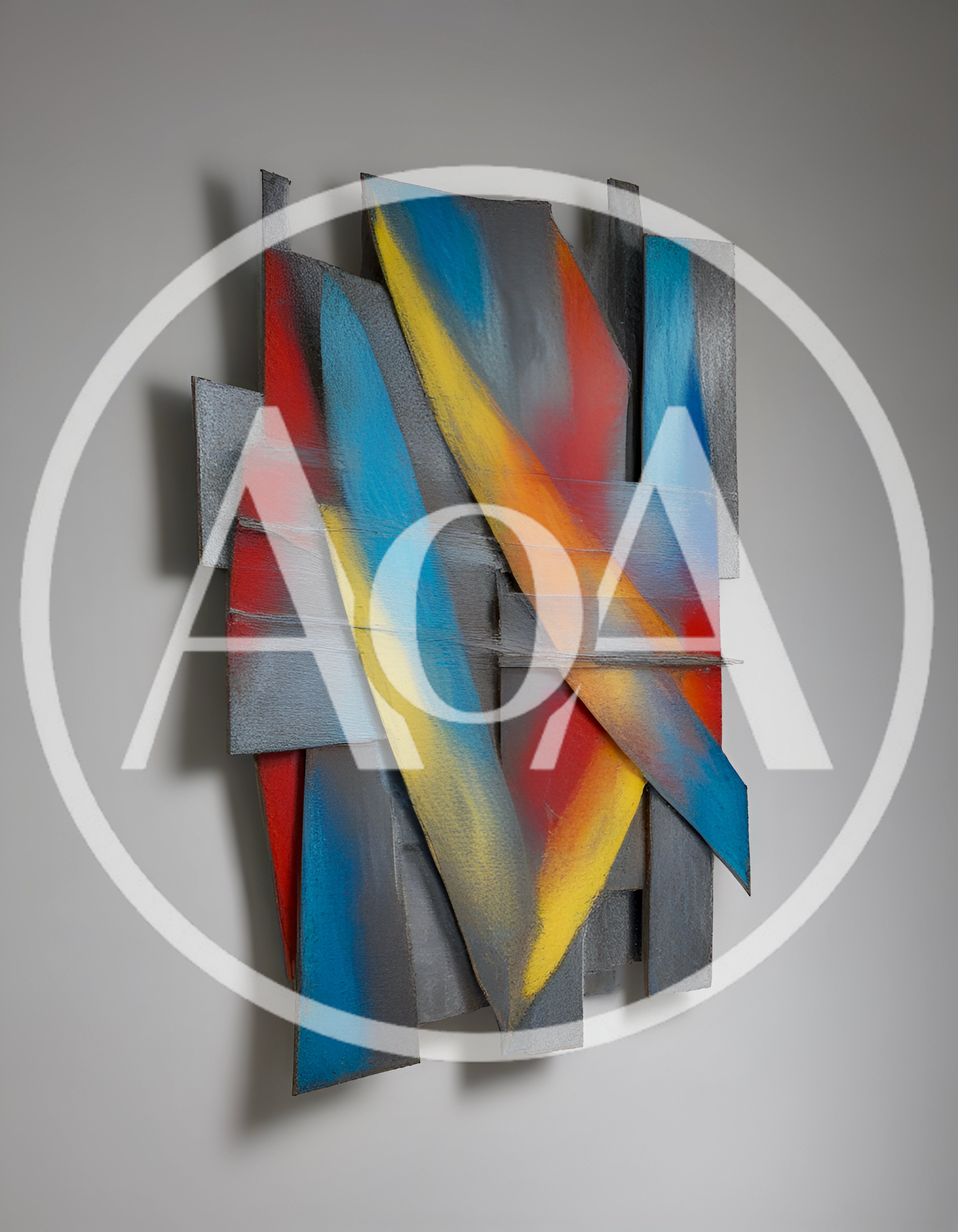 Abstract Metal Wall Sculpture With Vibrant Painted Layers