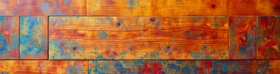 Multicolor Stained Wooden Planks With Distressed Texture