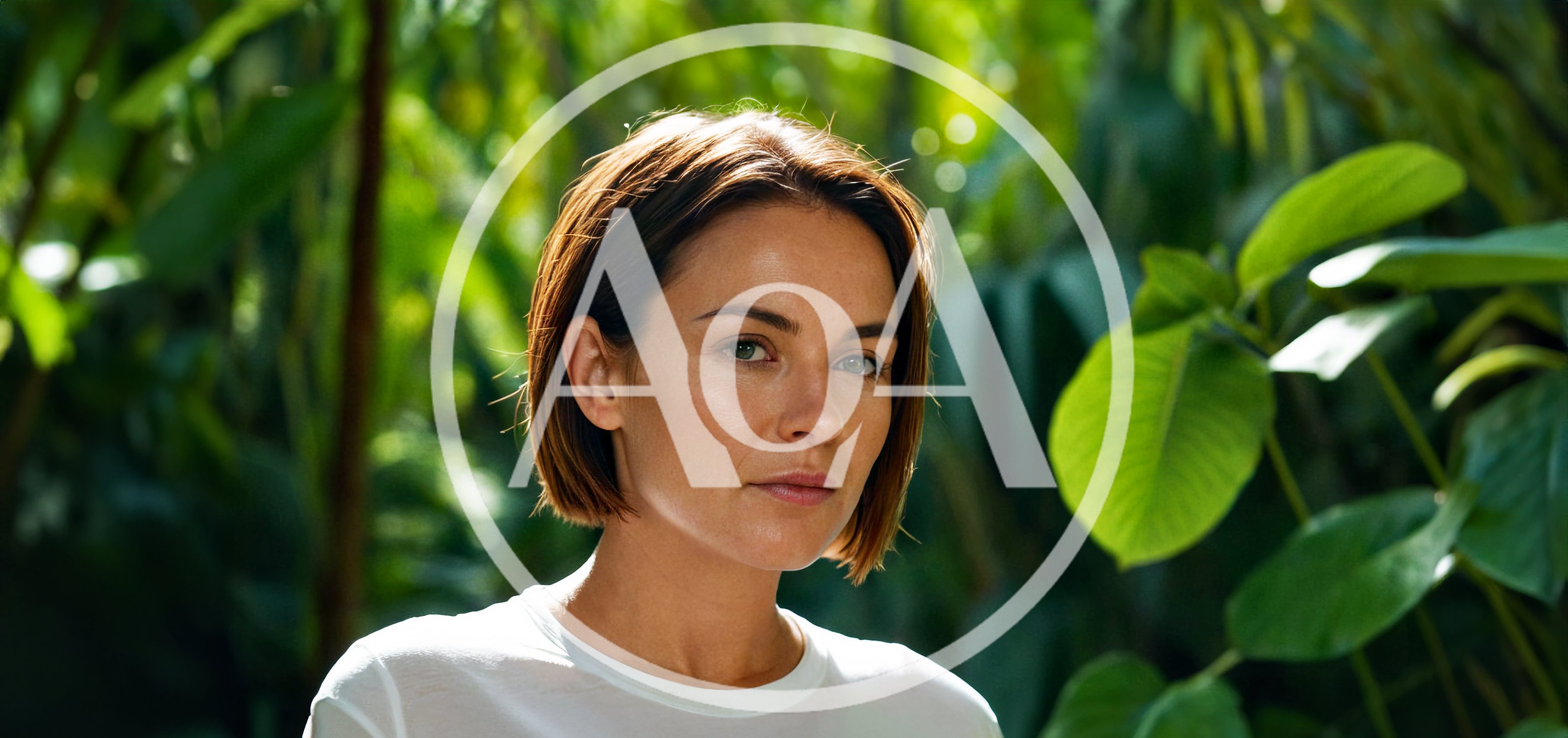 Portrait Of A Woman In A Lush Tropical Garden