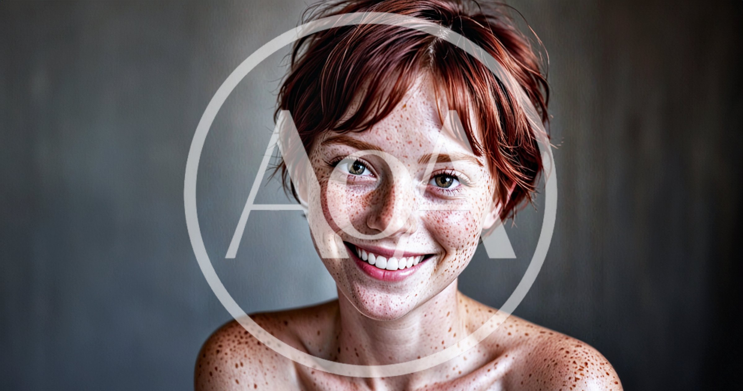 Portrait Of A Smiling Young Woman With Freckles