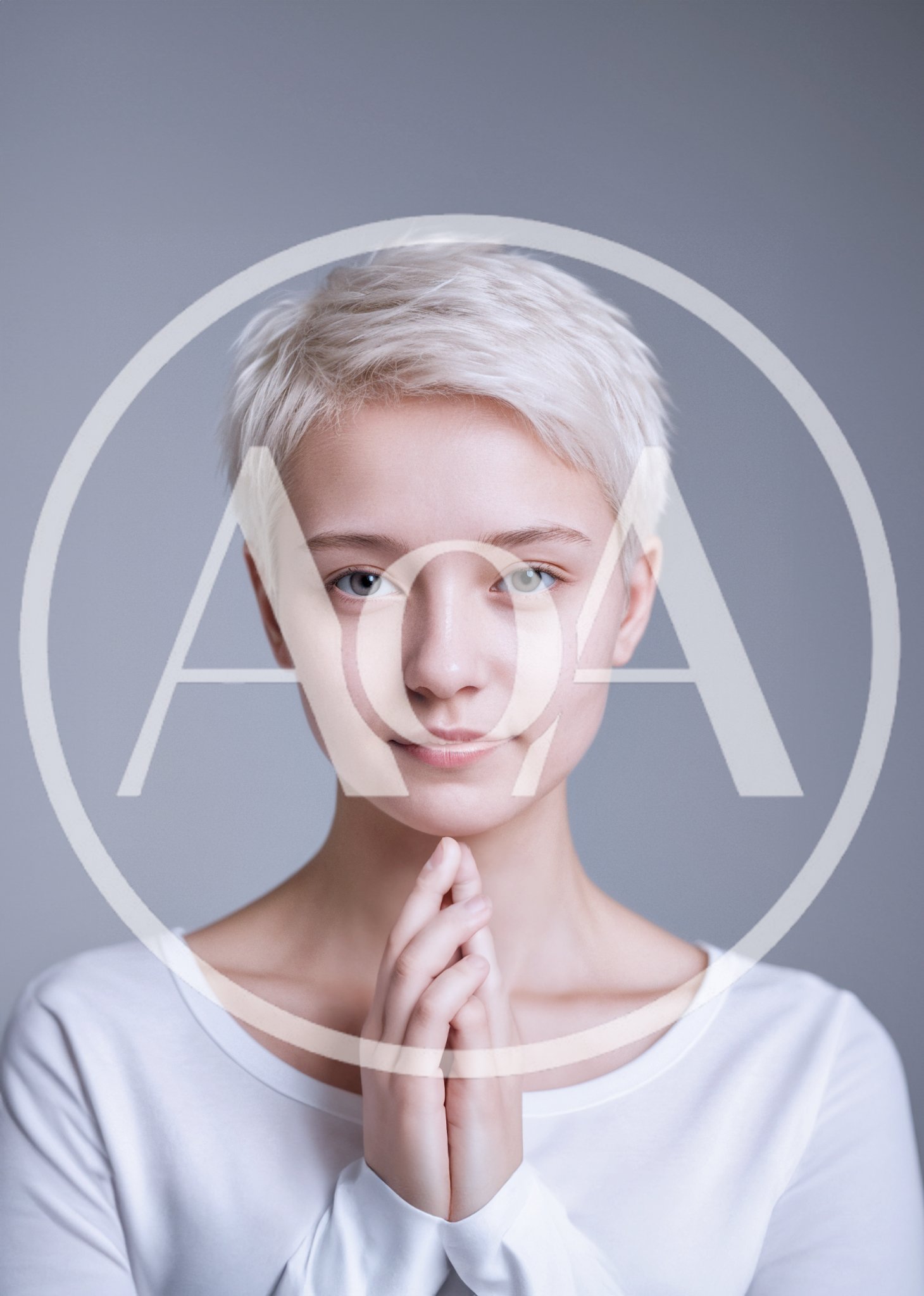 Young Woman With Short Blonde Hair Posing