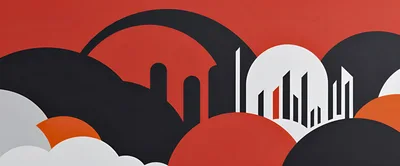 Abstract Geometric Cityscape Illustration With Modern Shapes