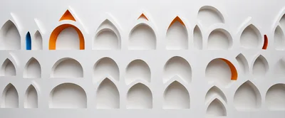 Abstract White Wall With Decorative Gothic Arches