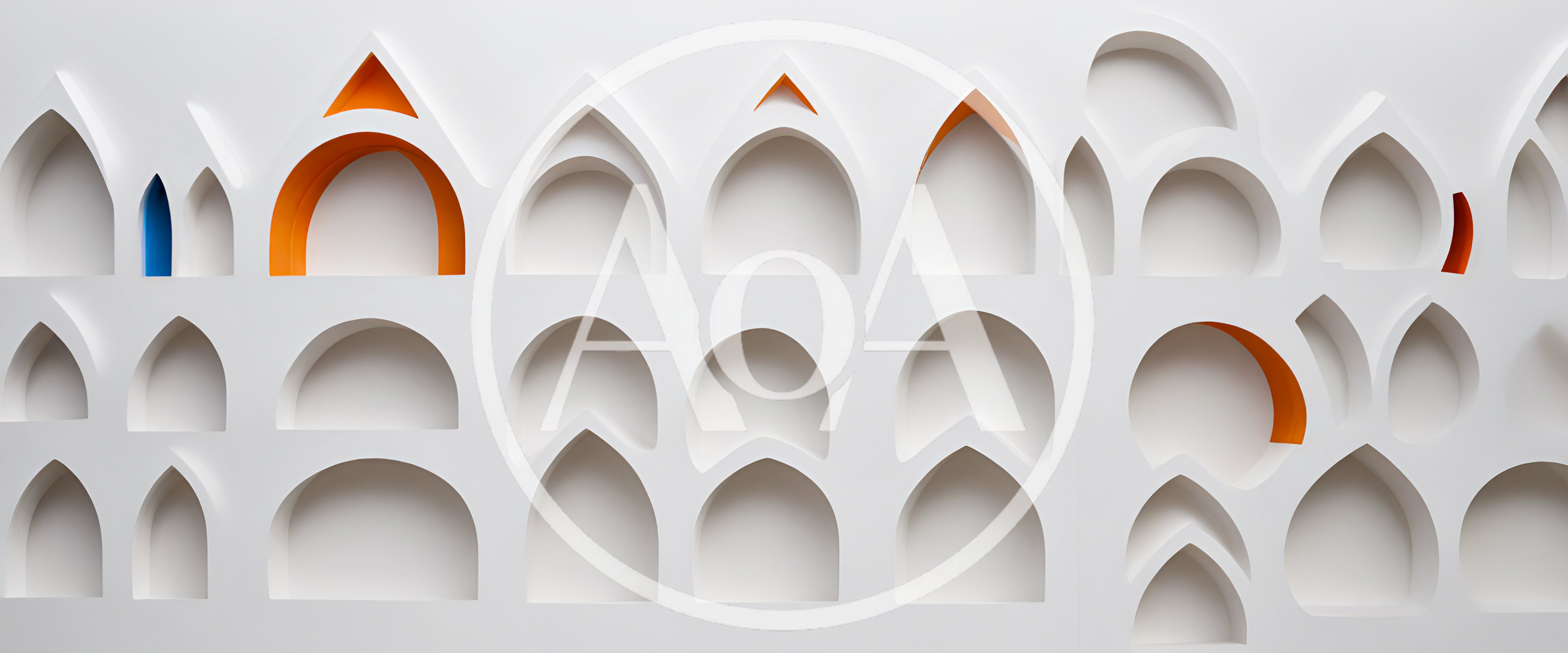 Abstract White Wall With Decorative Gothic Arches