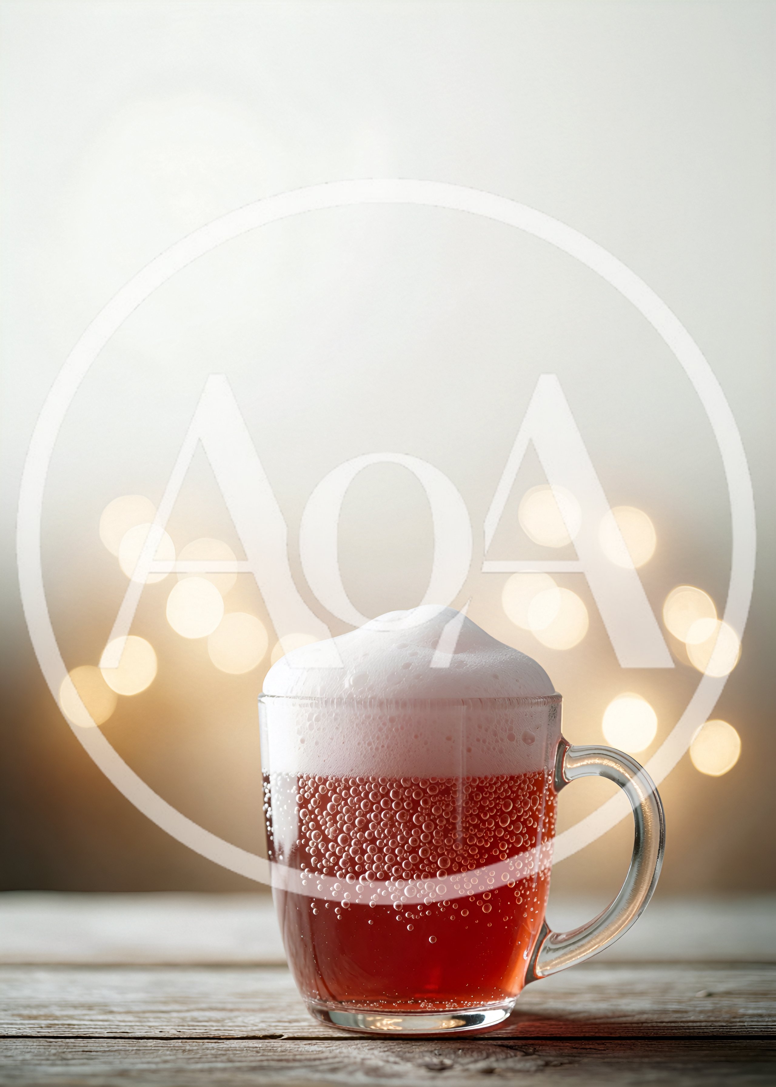 Glass Mug Of Red Carbonated Beverage With Foam